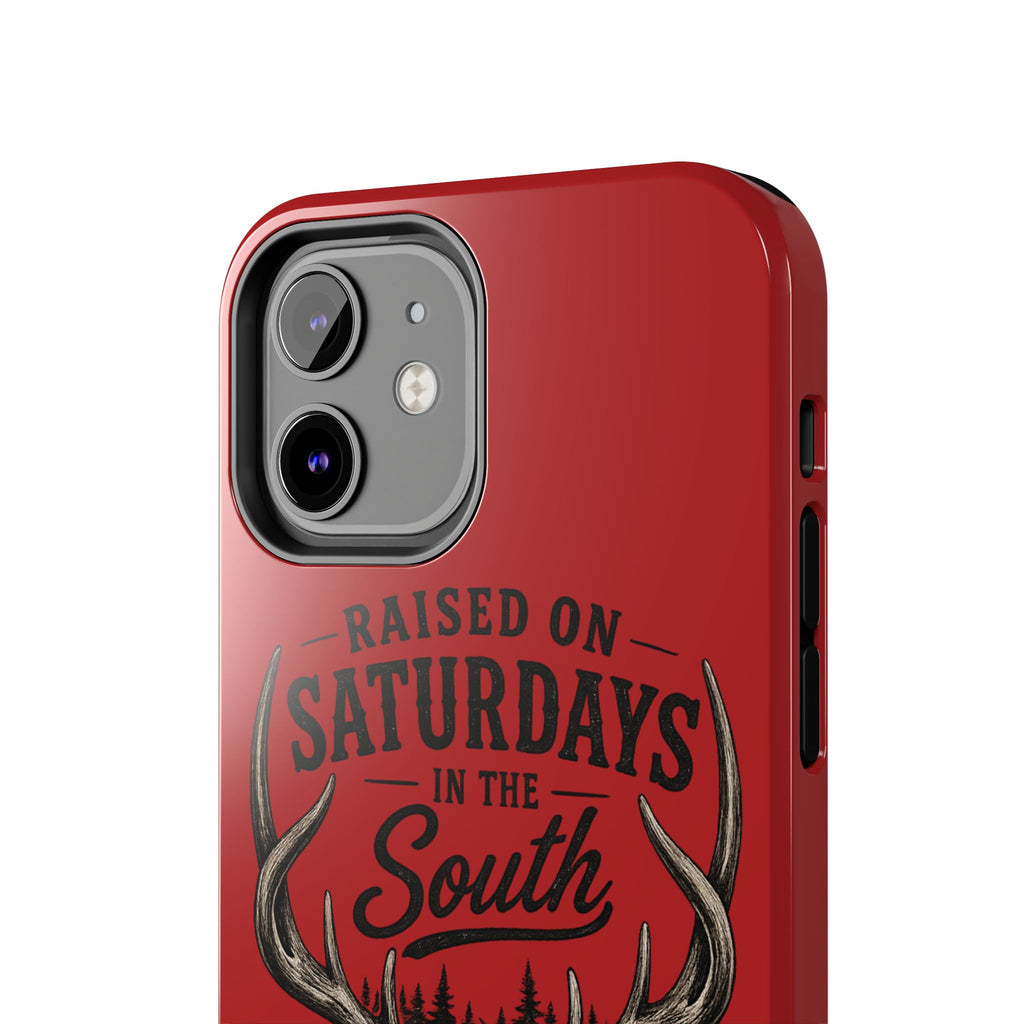 Raised On Saturdays In The South Phone Case-Spread Runs Deep In The Woods-(red)