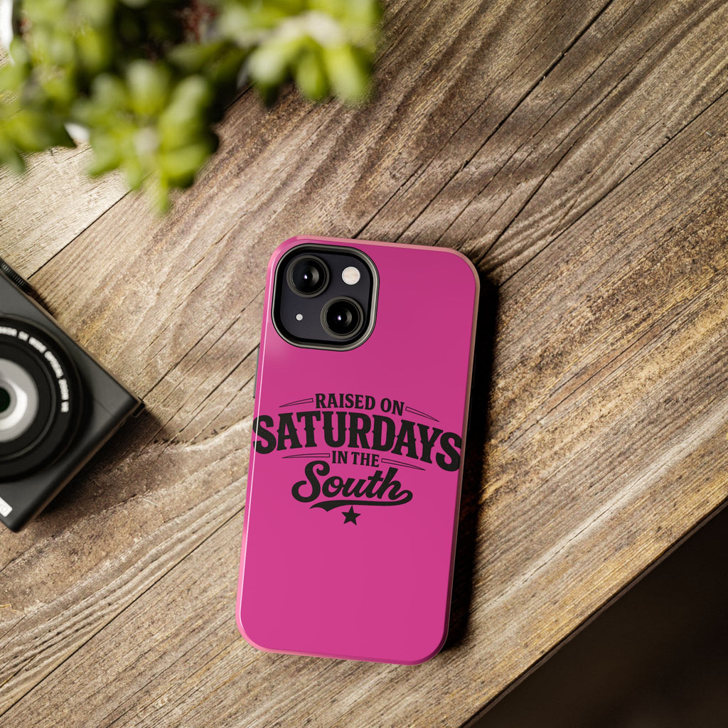 Raised On Saturdays In The South Phone Case-(pink)