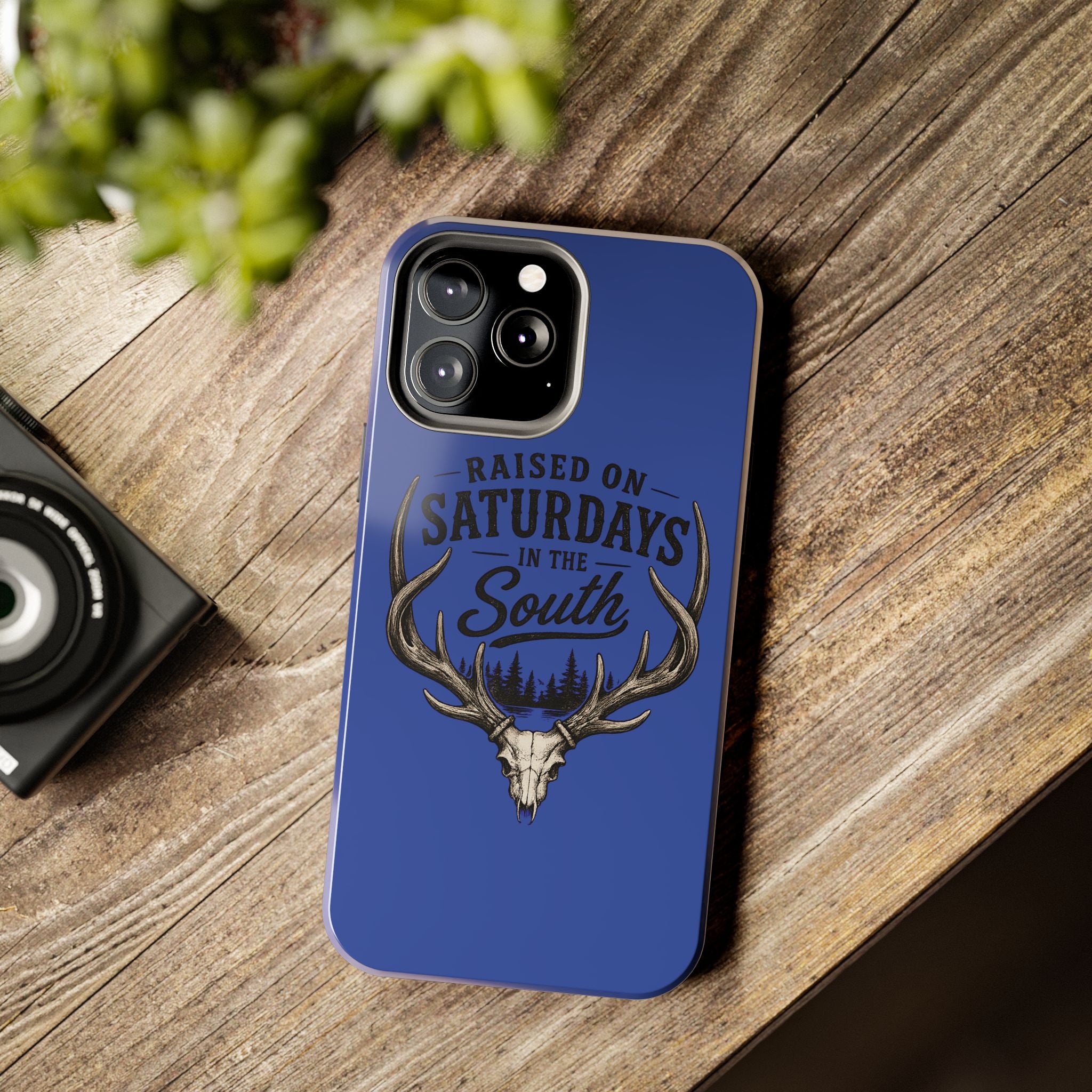 Raised On Saturdays In The South Phone Case - The Spread Runs Deep In The Woods-(blue)