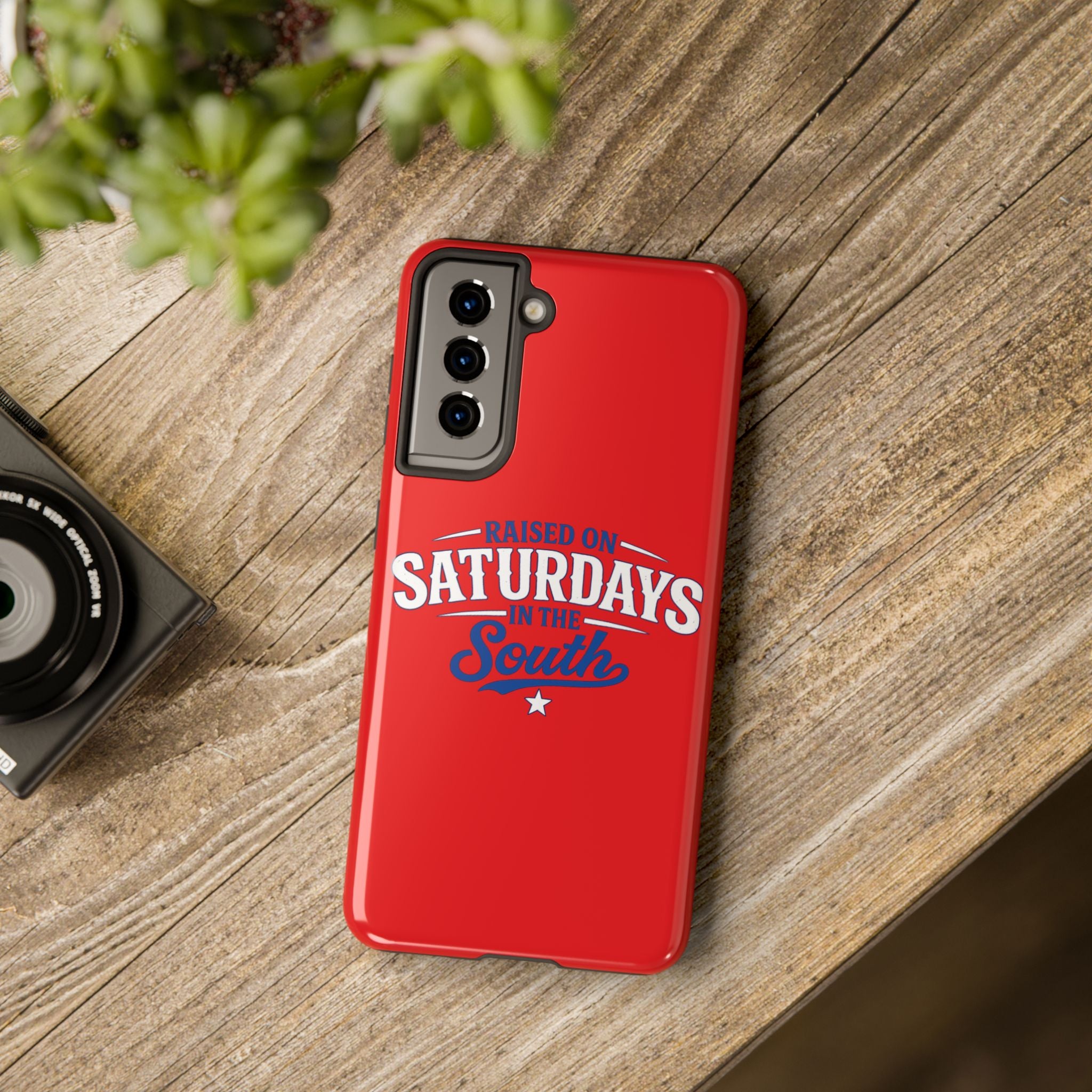 Raised On Saturdays In The South Phone Case-(red)