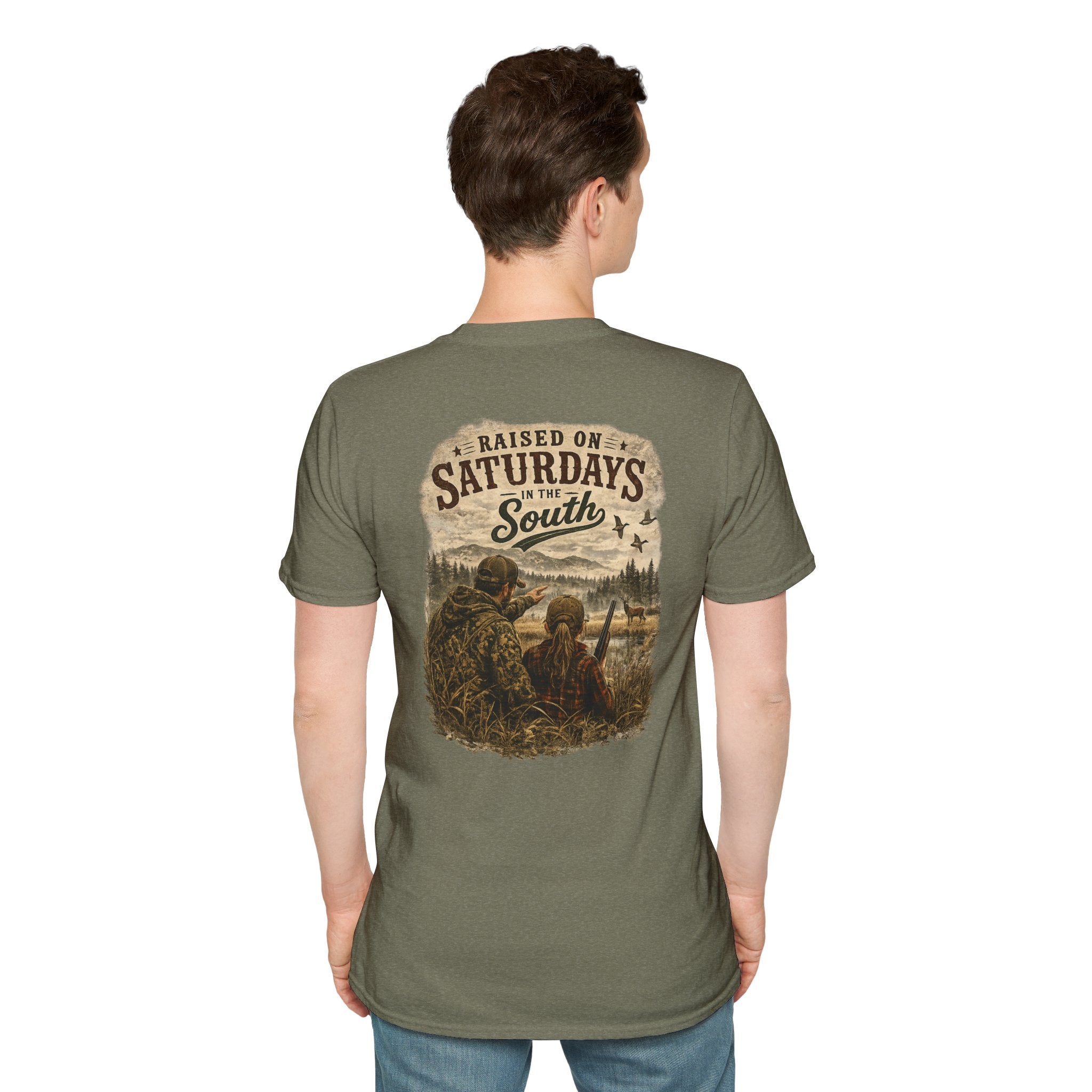 Raised On Saturdays In The South Vintage T-Shirt-Girl Dad Hunting Buddies