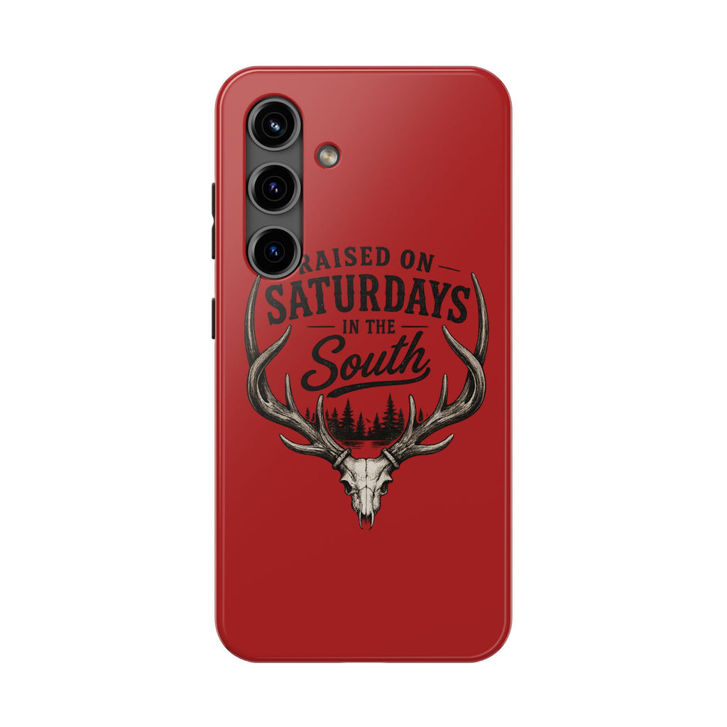 Raised On Saturdays In The South Phone Case-Spread Runs Deep In The Woods-(red)