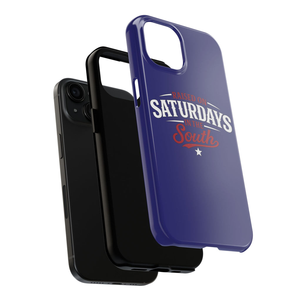 Raised on Saturdays in the South Phone Case-(blue)