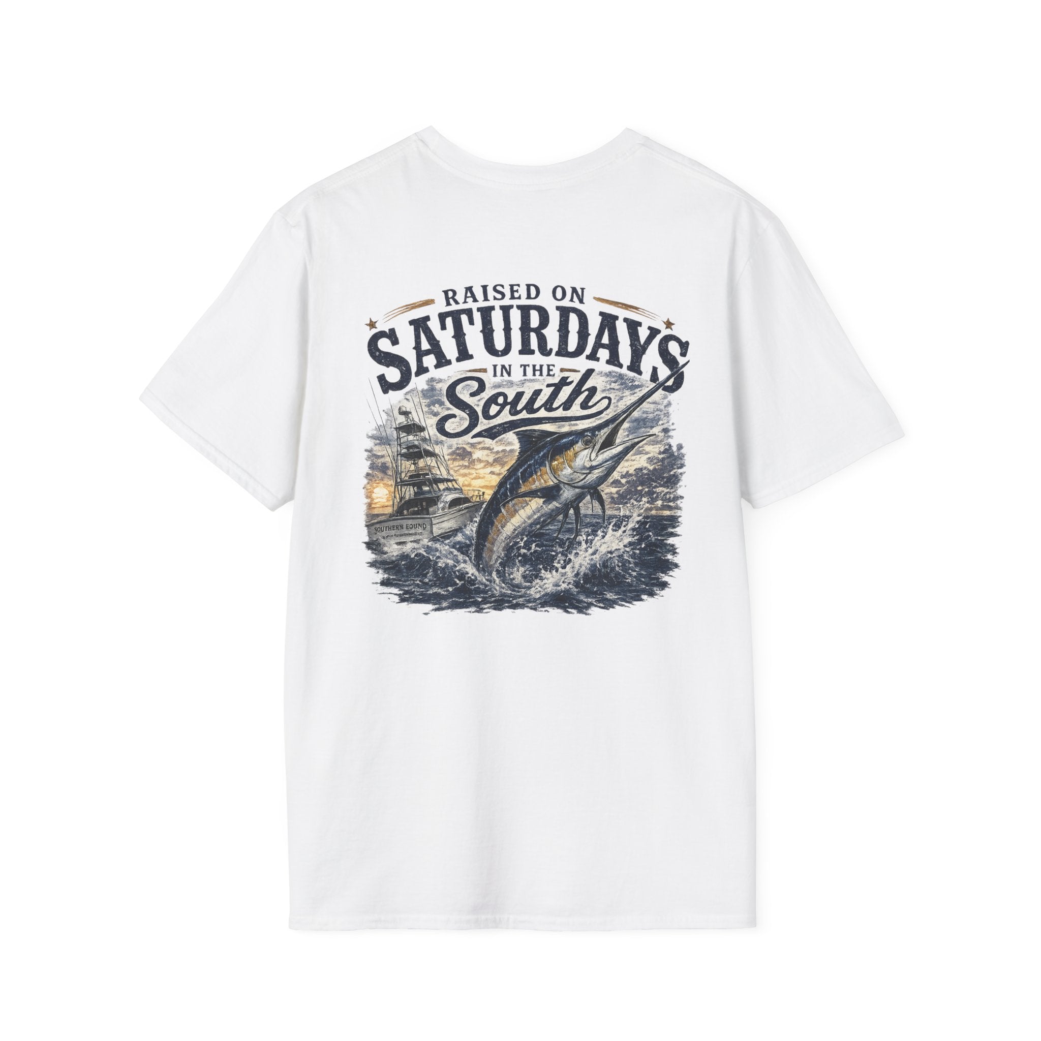 Raised On Saturdays In The South Vintage T-Shirt- Deep Sea Saturdays