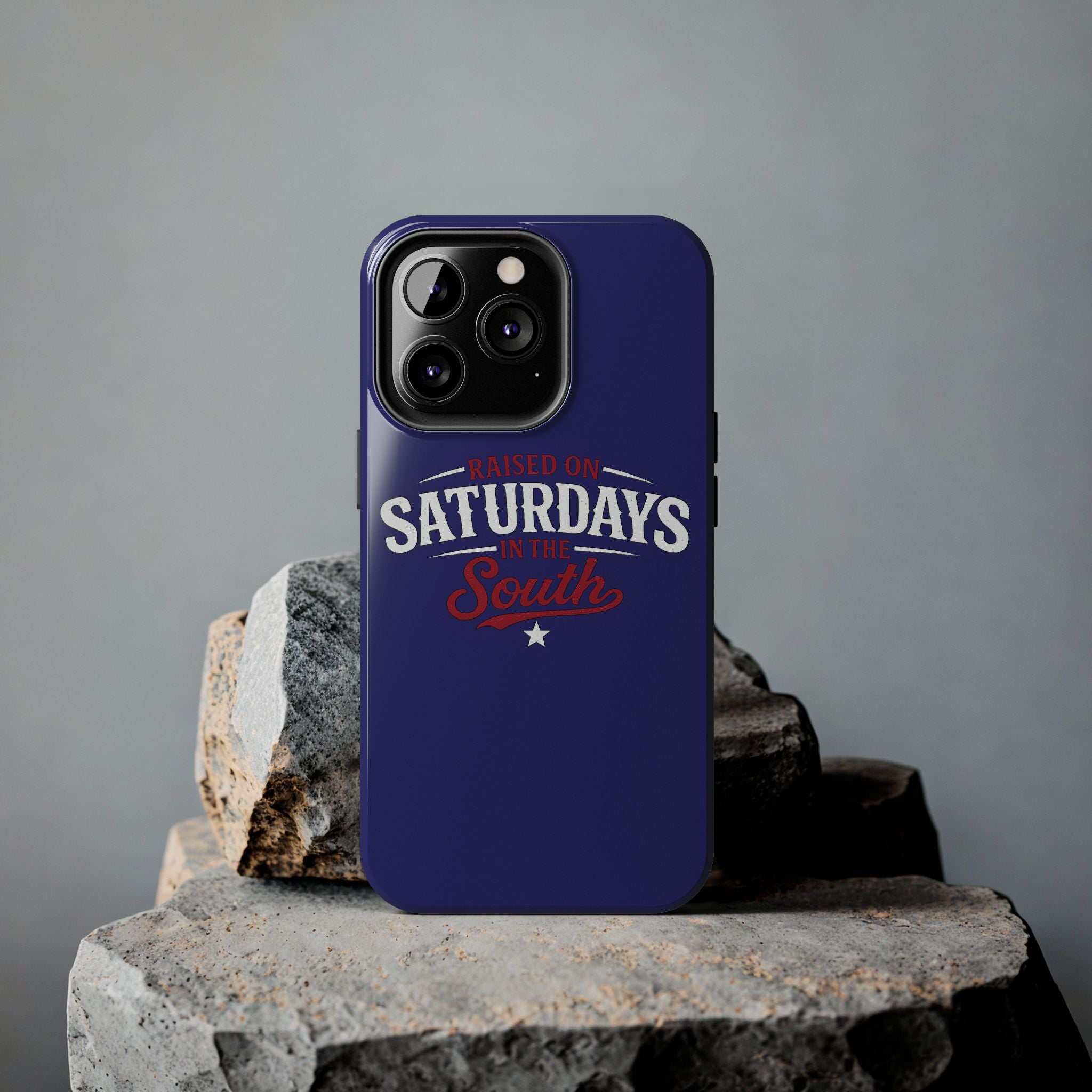 Raised on Saturdays in the South Phone Case-(blue)