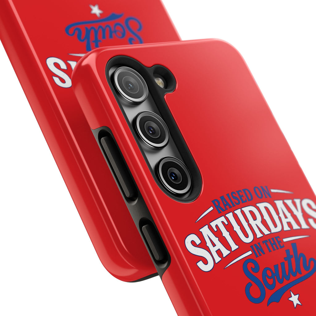 Raised On Saturdays In The South Phone Case-(red)