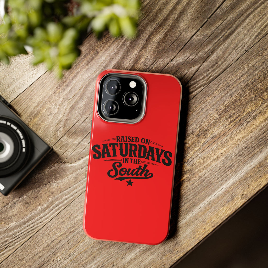 Raised On Saturdays In The South Phone Case-(red)
