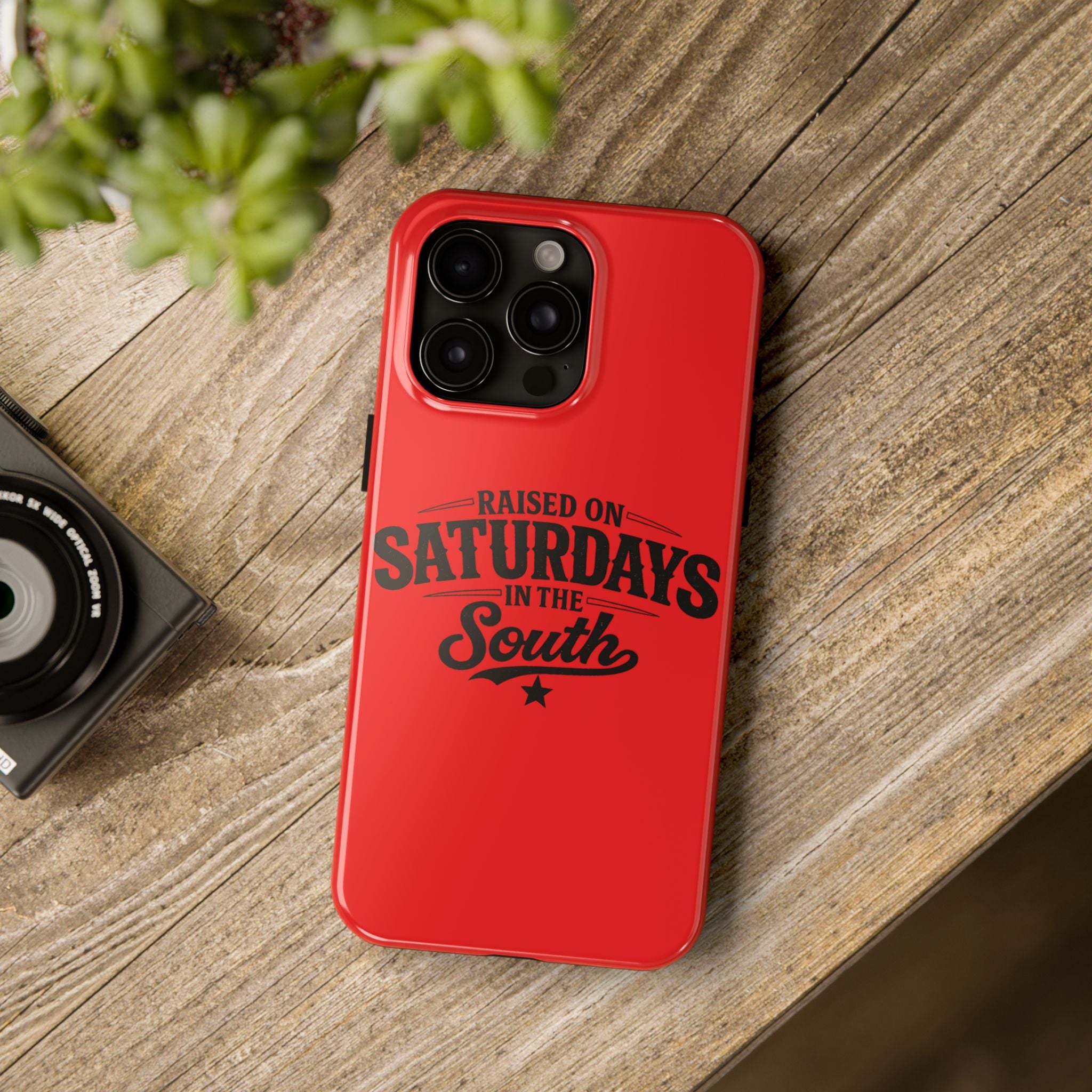 Raised On Saturdays In The South Phone Case-(red)