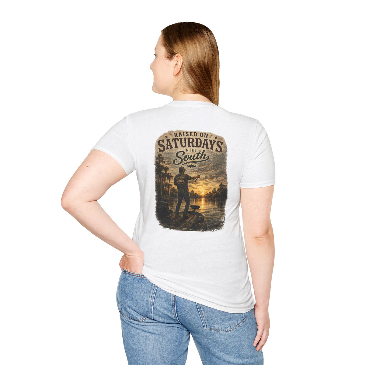 "Raised On Saturdays In The South" Vintage T-Shirt-Saturdays Are Made For Fishin
