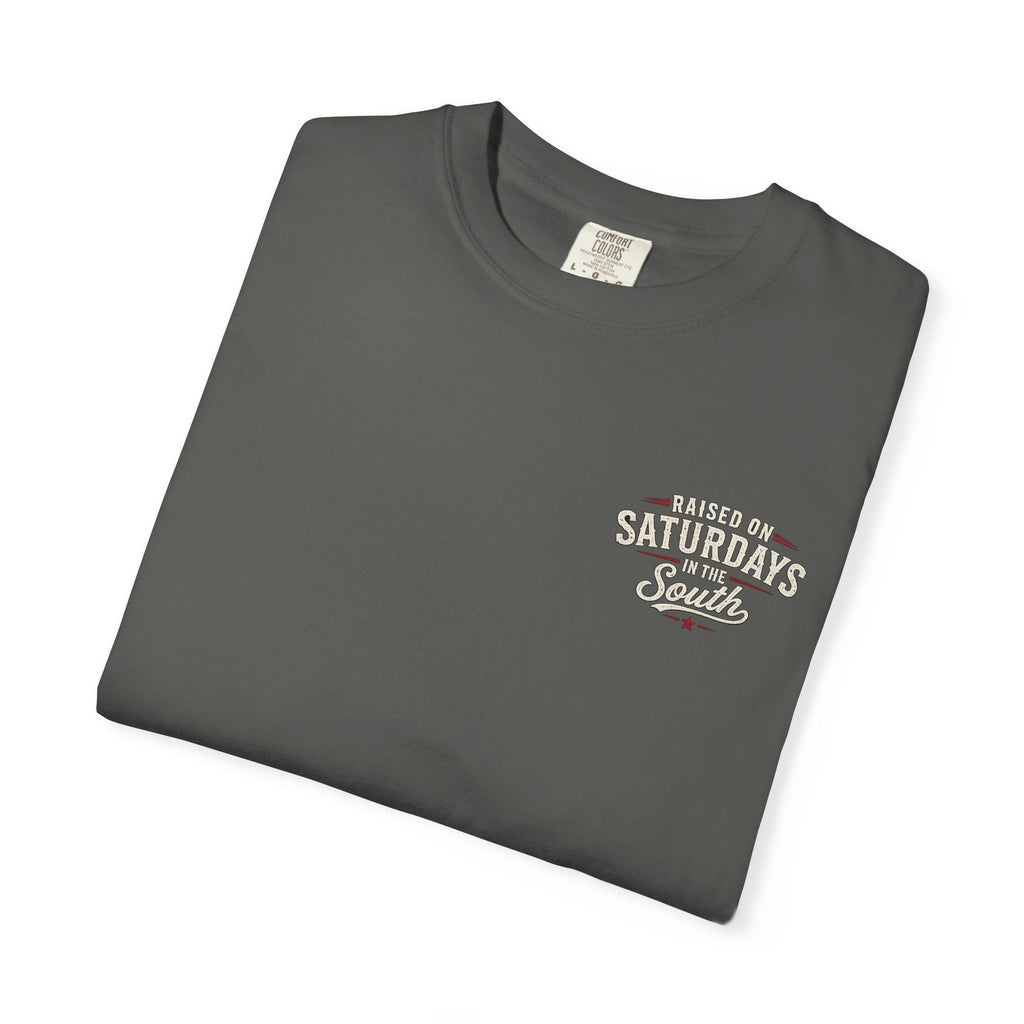Raised On Saturdays In The South T-Shirt- Mud Park Saturdays