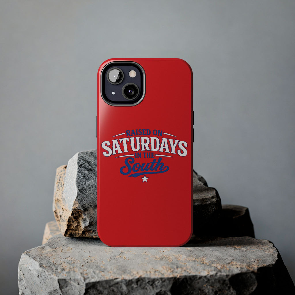 Raised On Saturdays In The South Phone Case-(red)