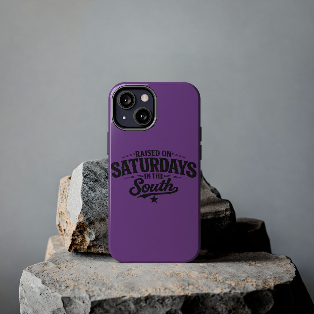 Raised On Saturdays In The South Phone Case-(purple)