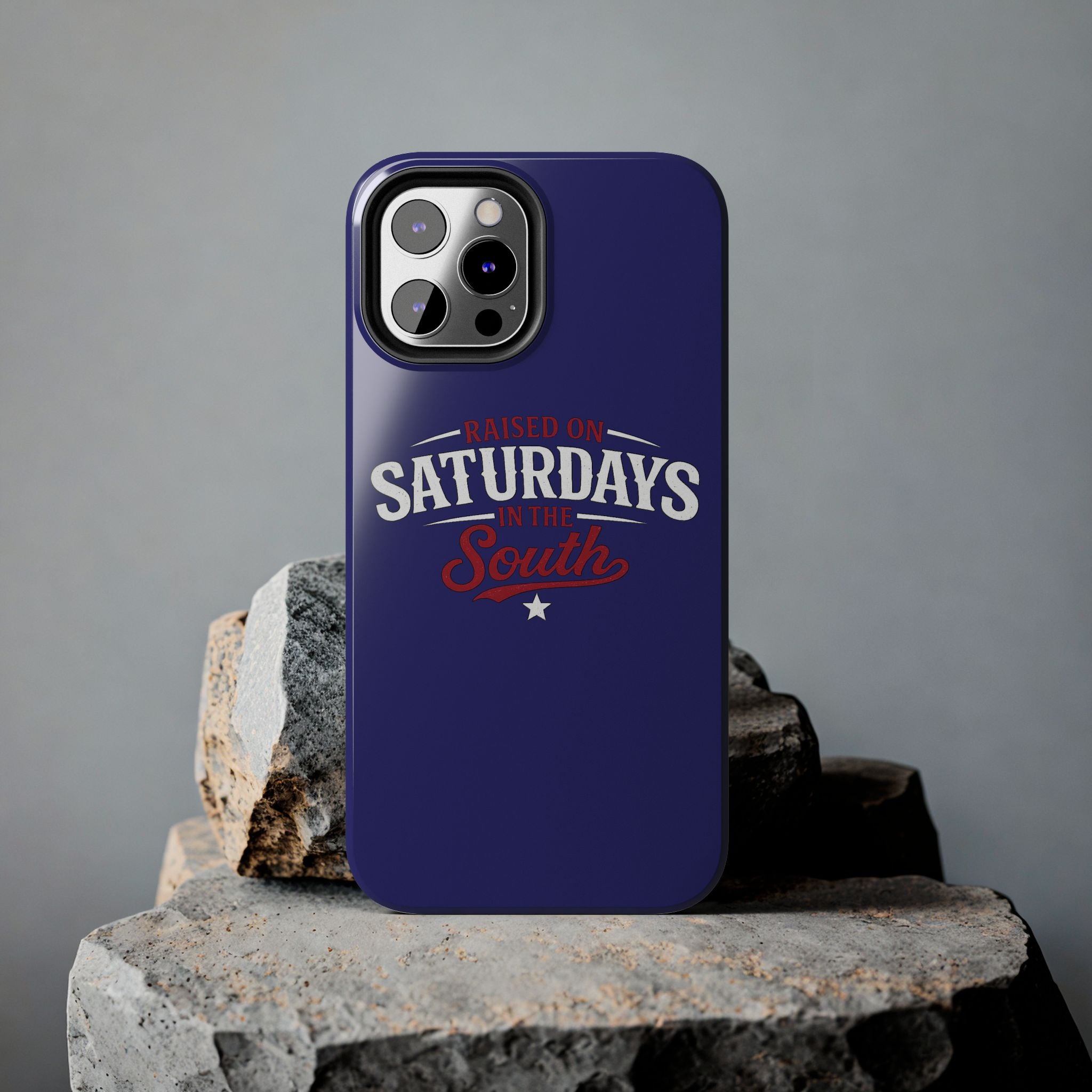 Raised on Saturdays in the South Phone Case-(blue)