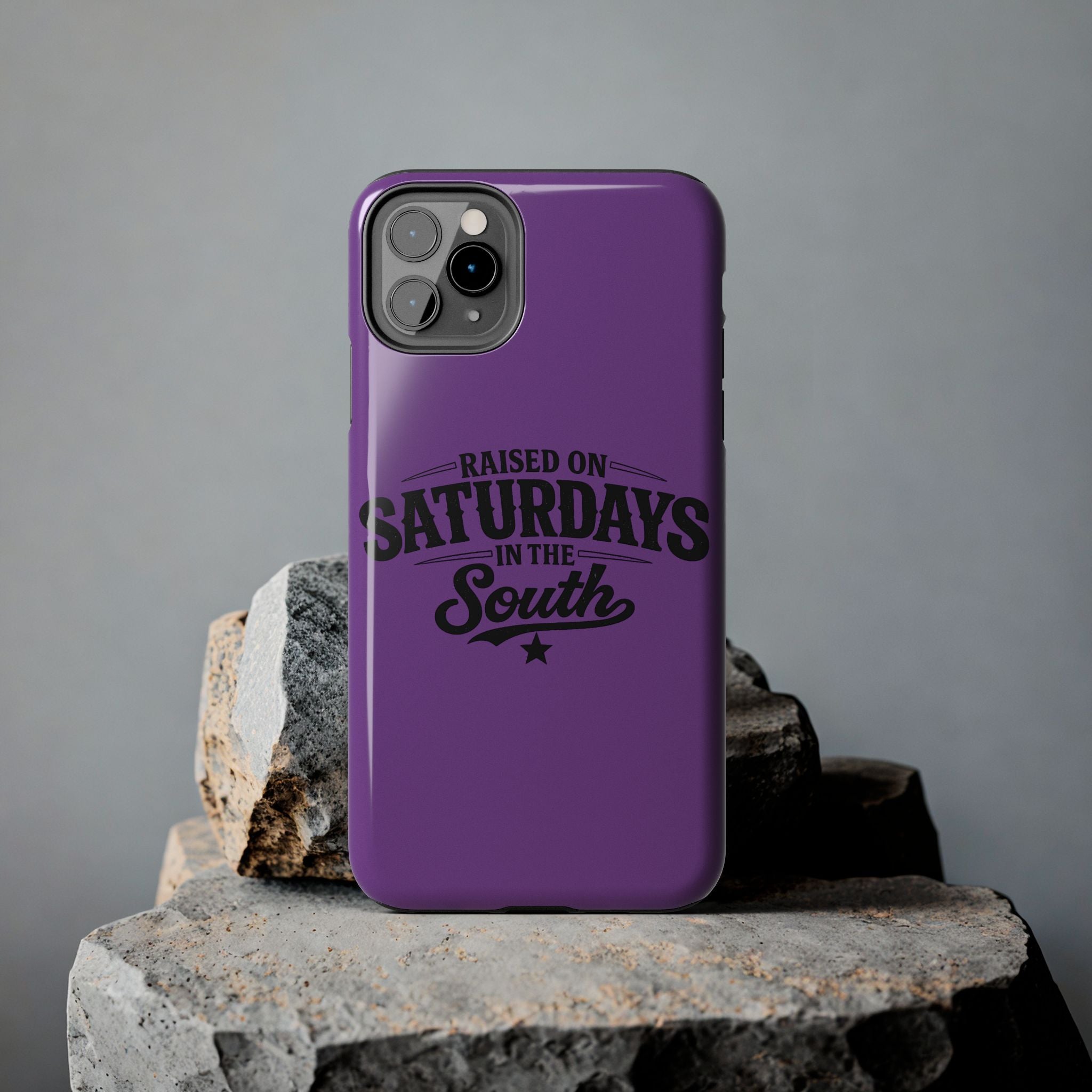 Raised On Saturdays In The South Phone Case-(purple)