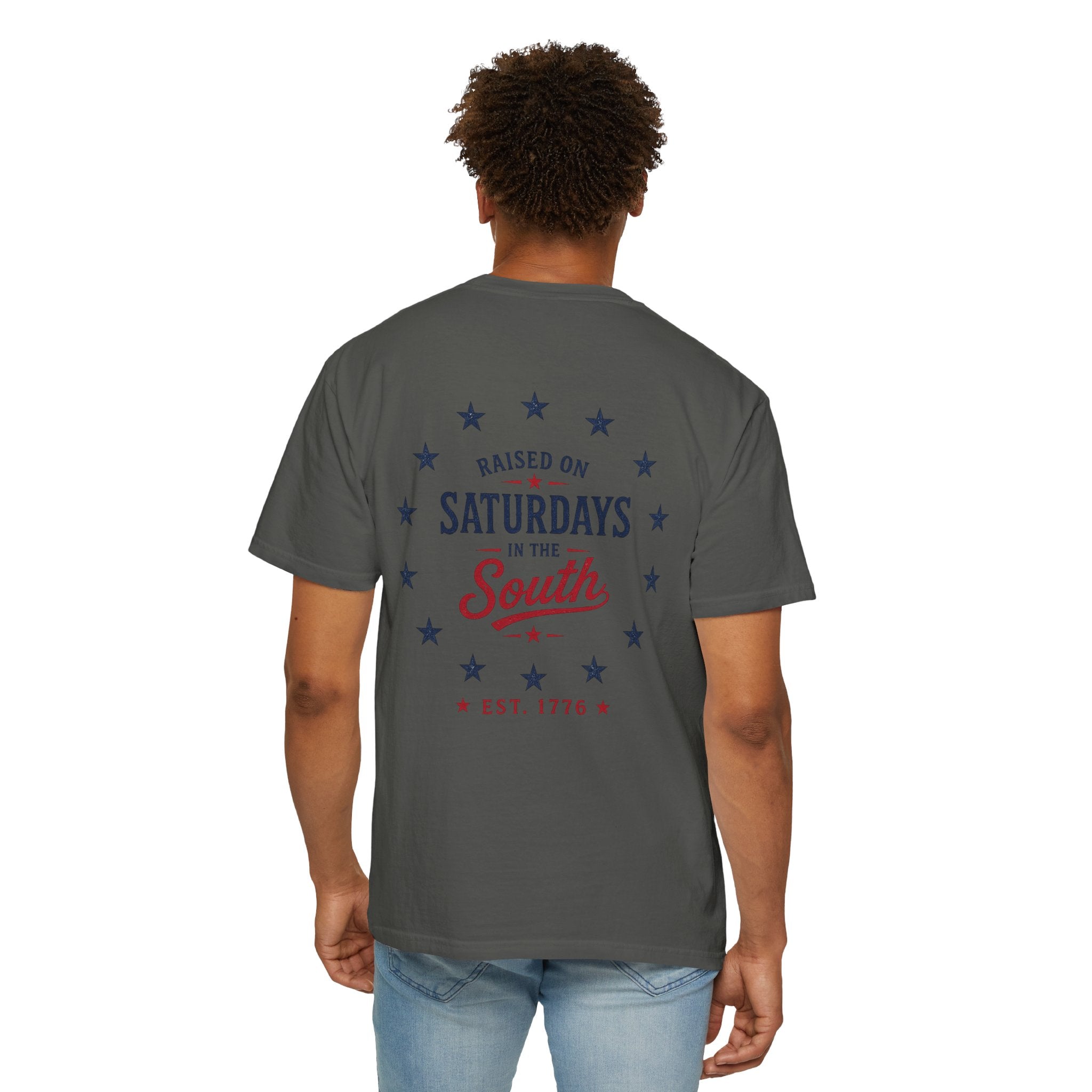 Raised On Saturdays In The South T-Shirt — Circle Of Freedom-4th Of July Collection