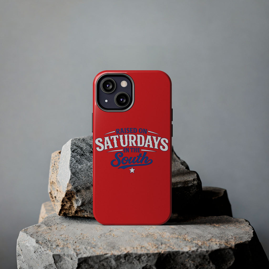 Raised On Saturdays In The South Phone Case-(red)