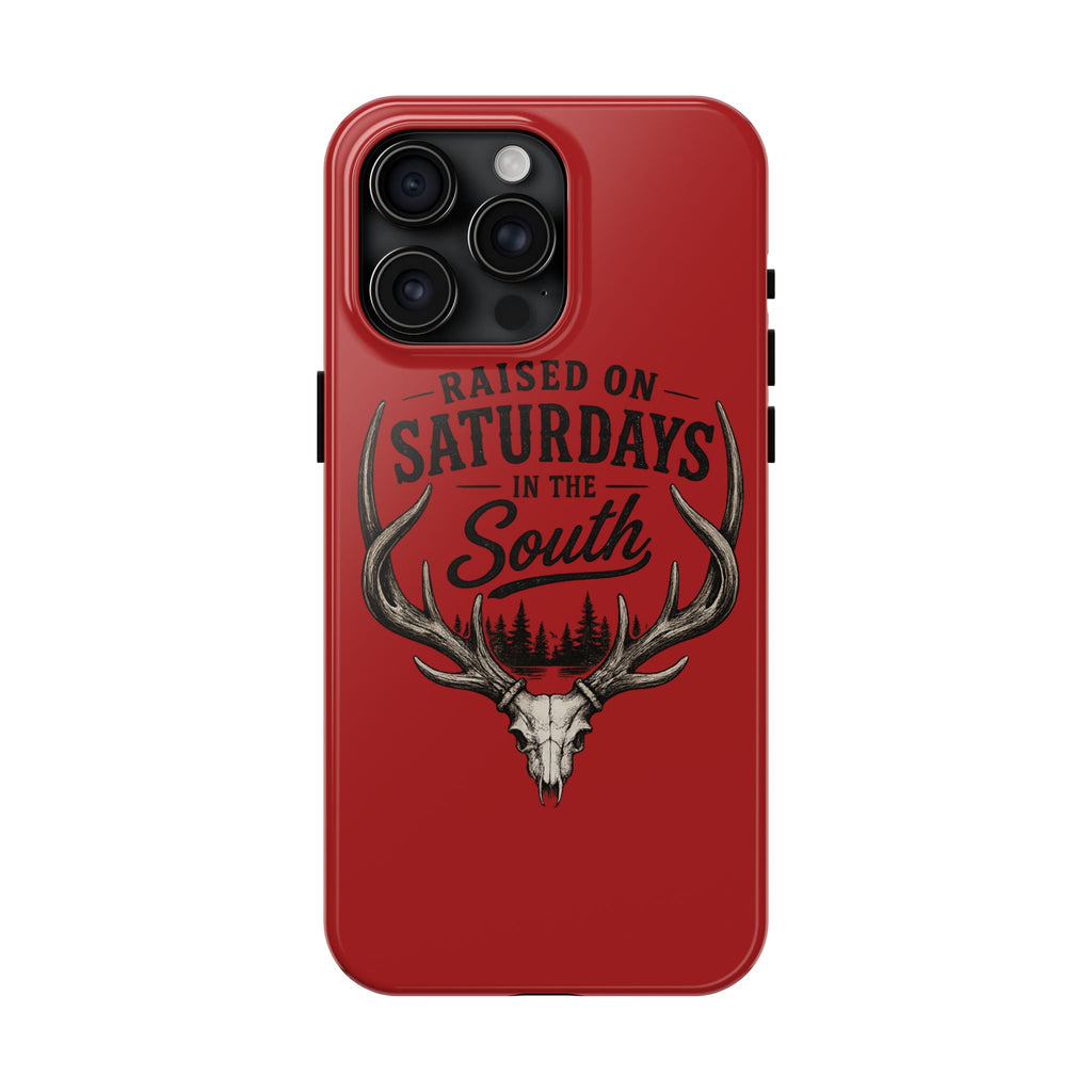 Raised On Saturdays In The South Phone Case-Spread Runs Deep In The Woods-(red)
