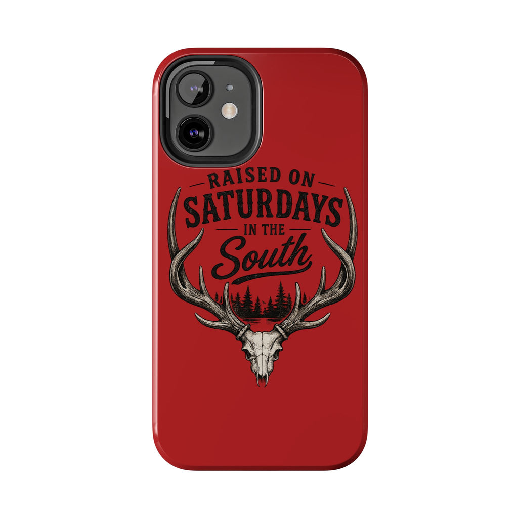 Raised On Saturdays In The South Phone Case-Spread Runs Deep In The Woods-(red)