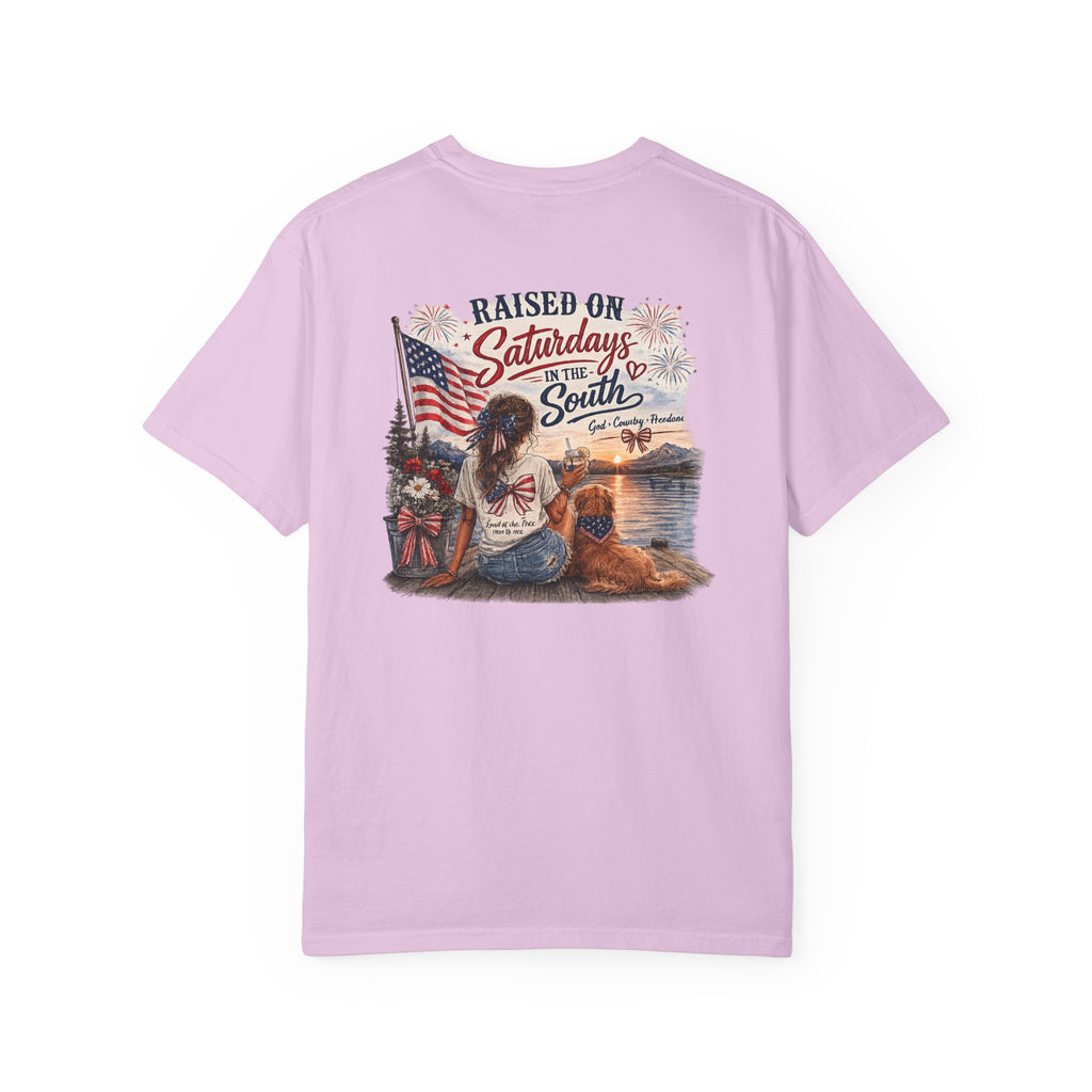 Raised On Saturdays In The South T-Shirt- 4th Of July lake Day