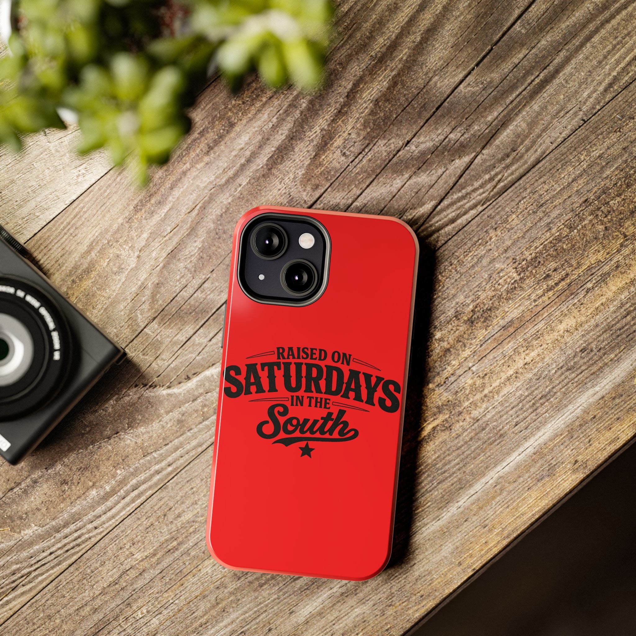 Raised On Saturdays In The South Phone Case-(red)