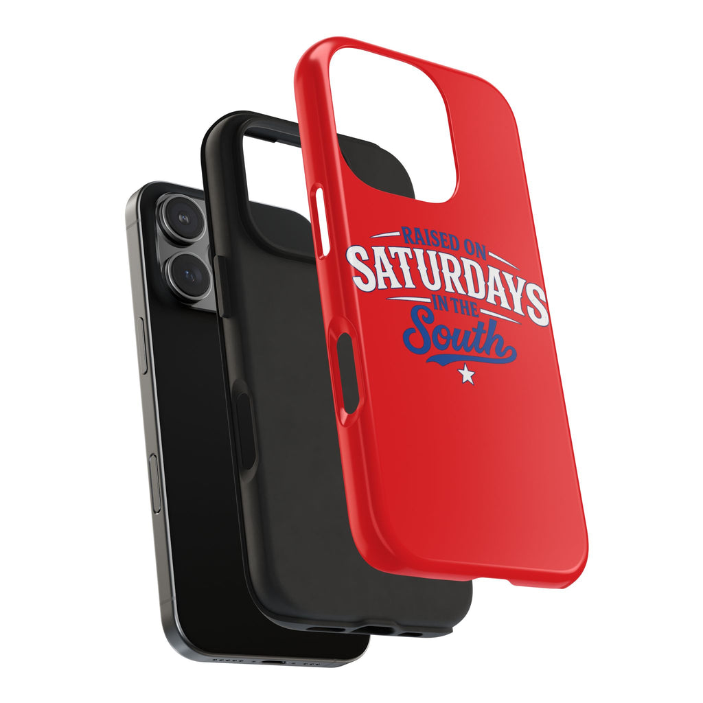 Raised On Saturdays In The South Phone Case-(red)