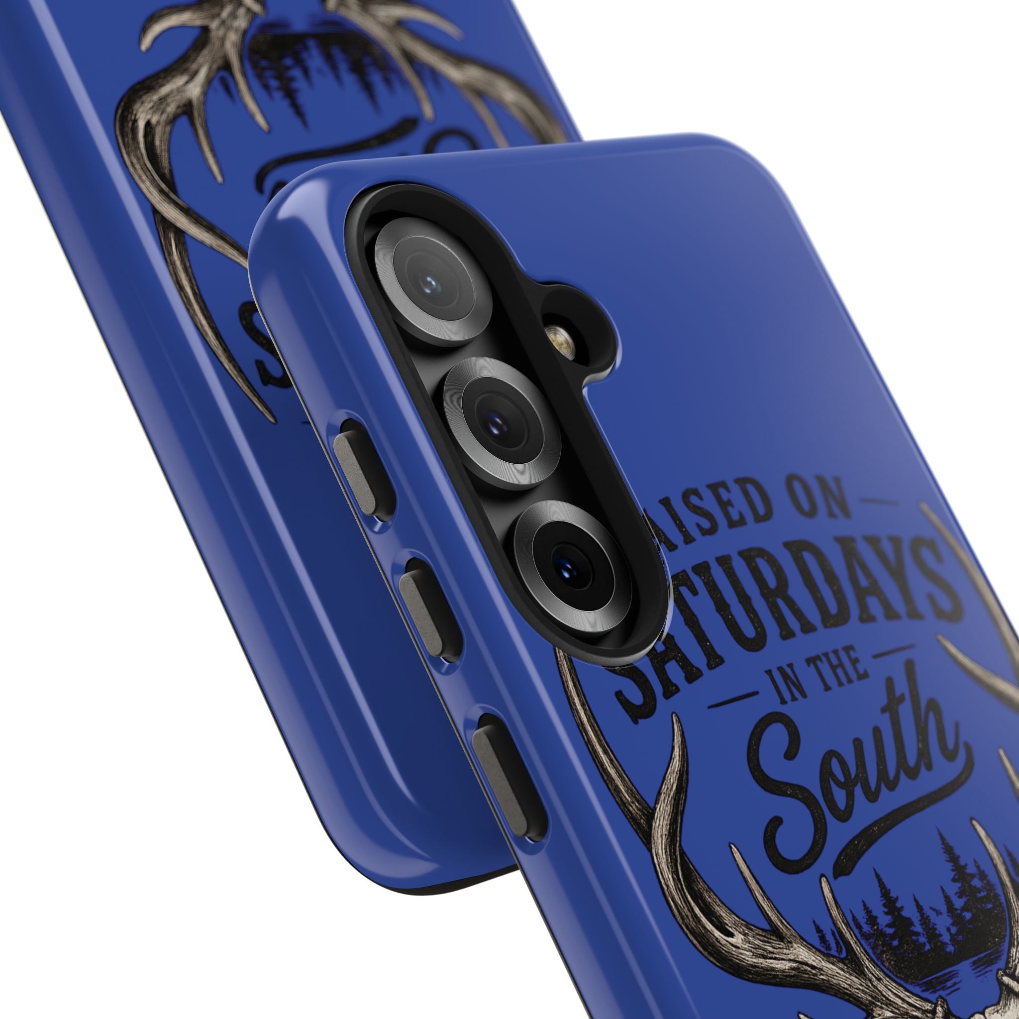 Raised On Saturdays In The South Phone Case - The Spread Runs Deep In The Woods-(blue)