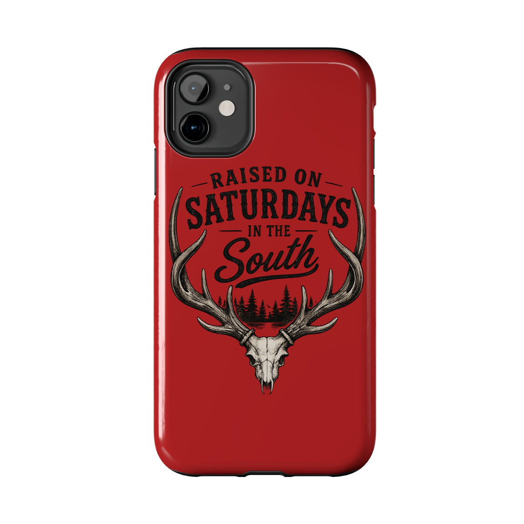 Raised On Saturdays In The South Phone Case-Spread Runs Deep In The Woods-(red)