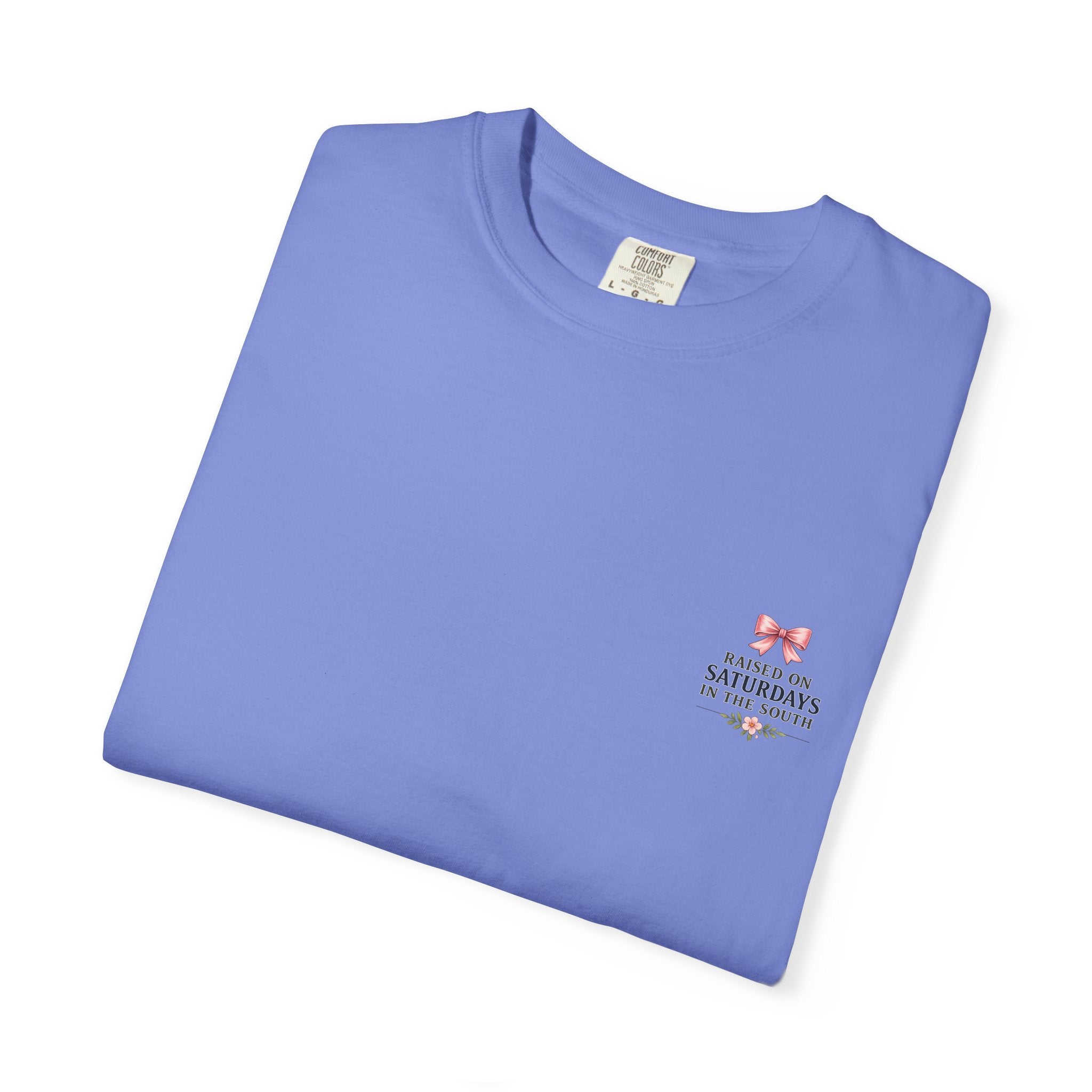 Raised On Saturdays In The South T-Shirt — Rustic Highland Cow