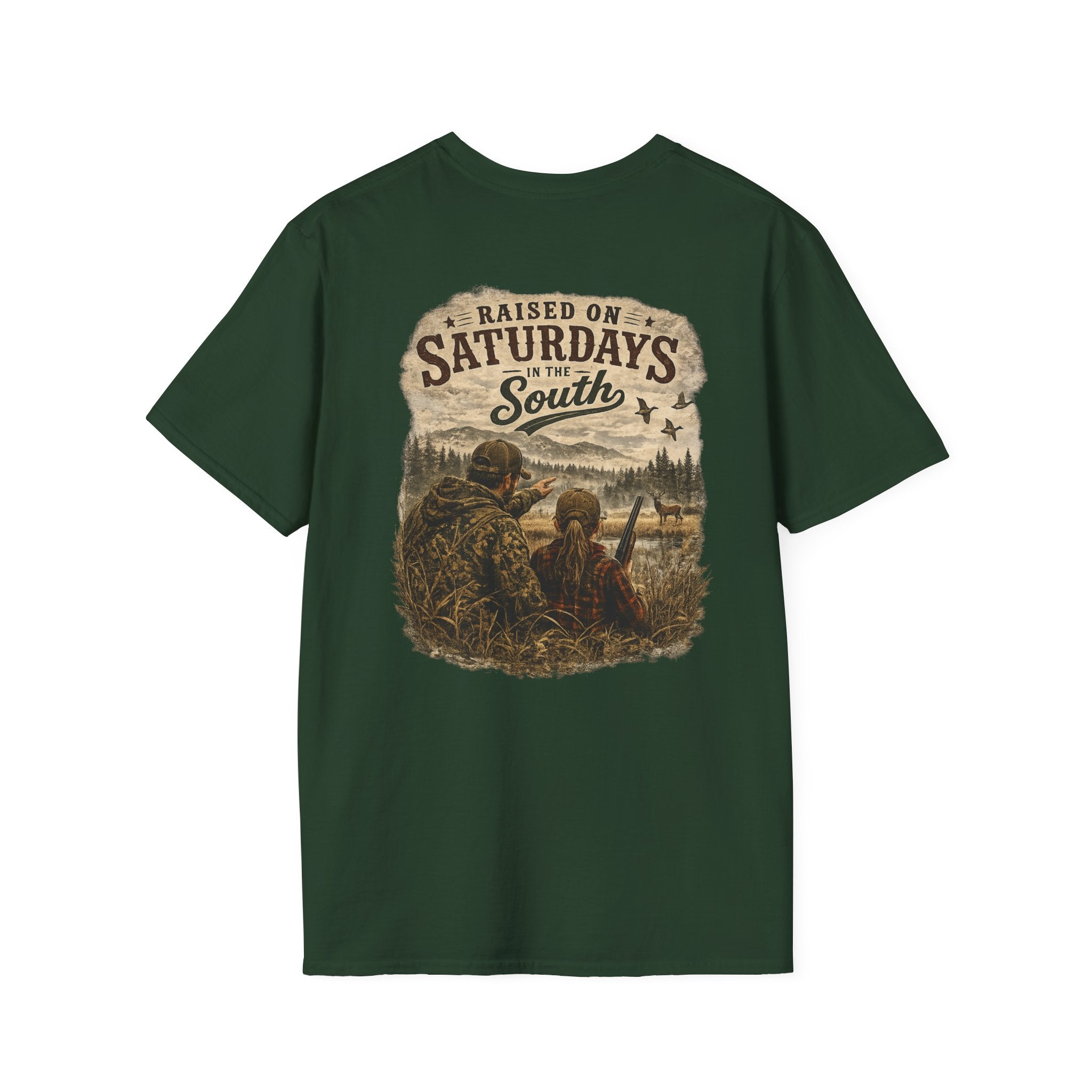 Raised On Saturdays In The South Vintage T-Shirt-Girl Dad Hunting Buddies