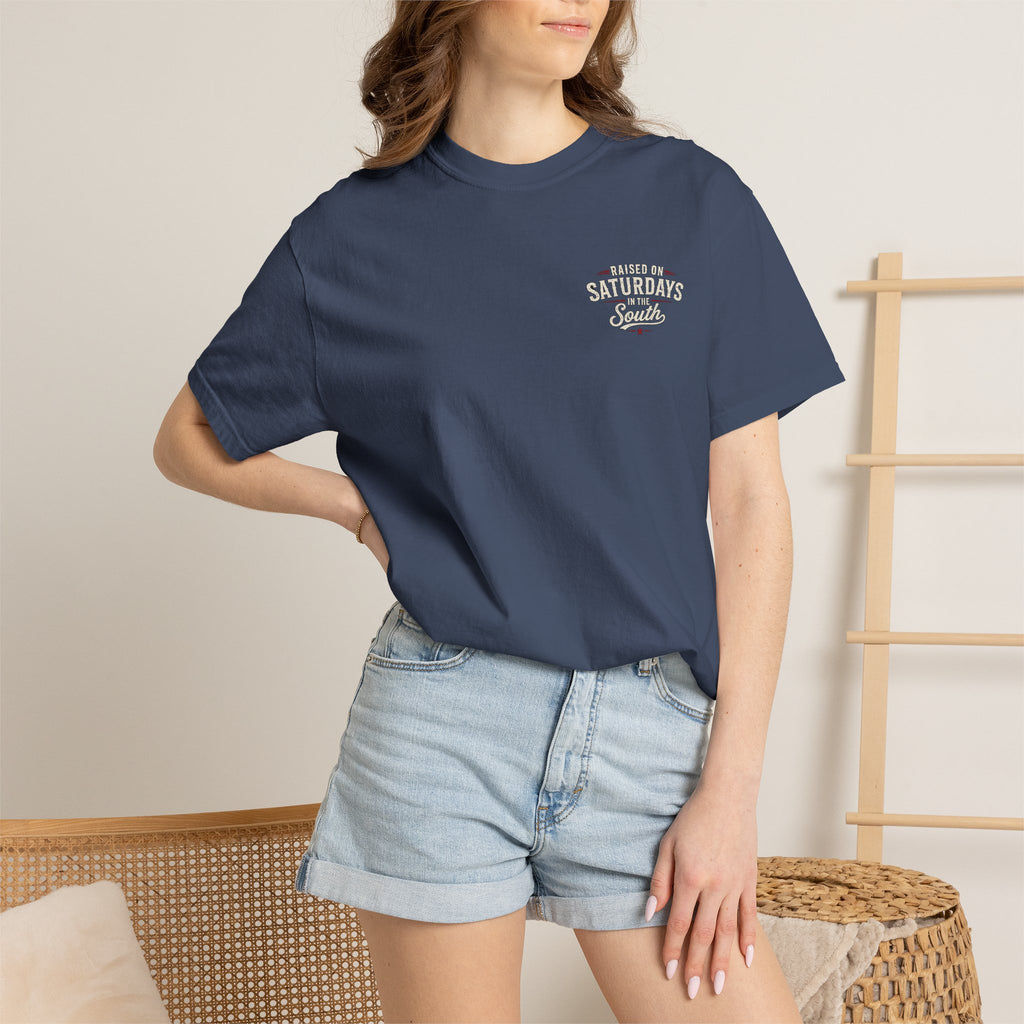 Raised On Saturdays In The South T-Shirt- Mud Park Saturdays