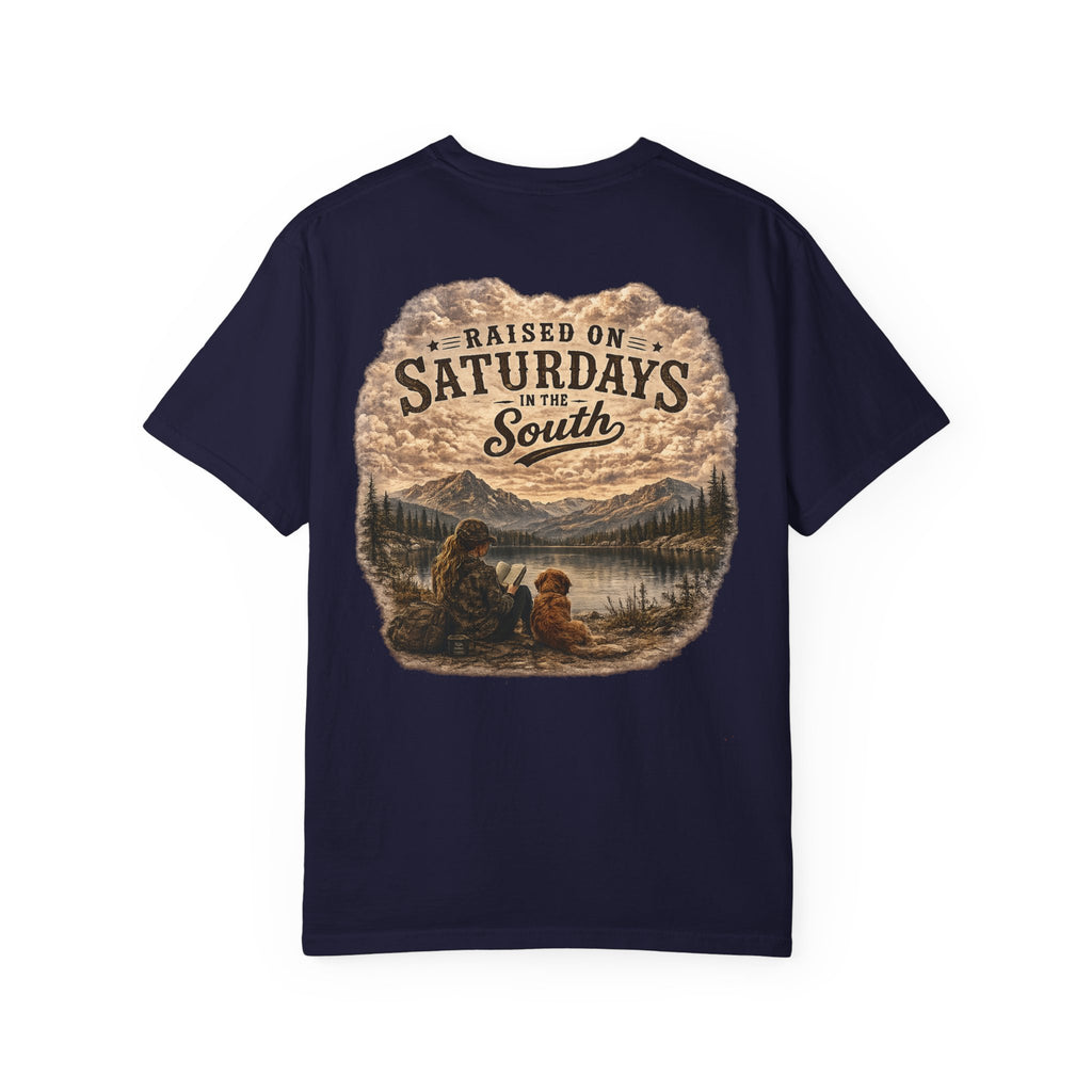 Raised On Saturdays In The South T-Shirt — Relaxing Saturday Morning In The Mountains