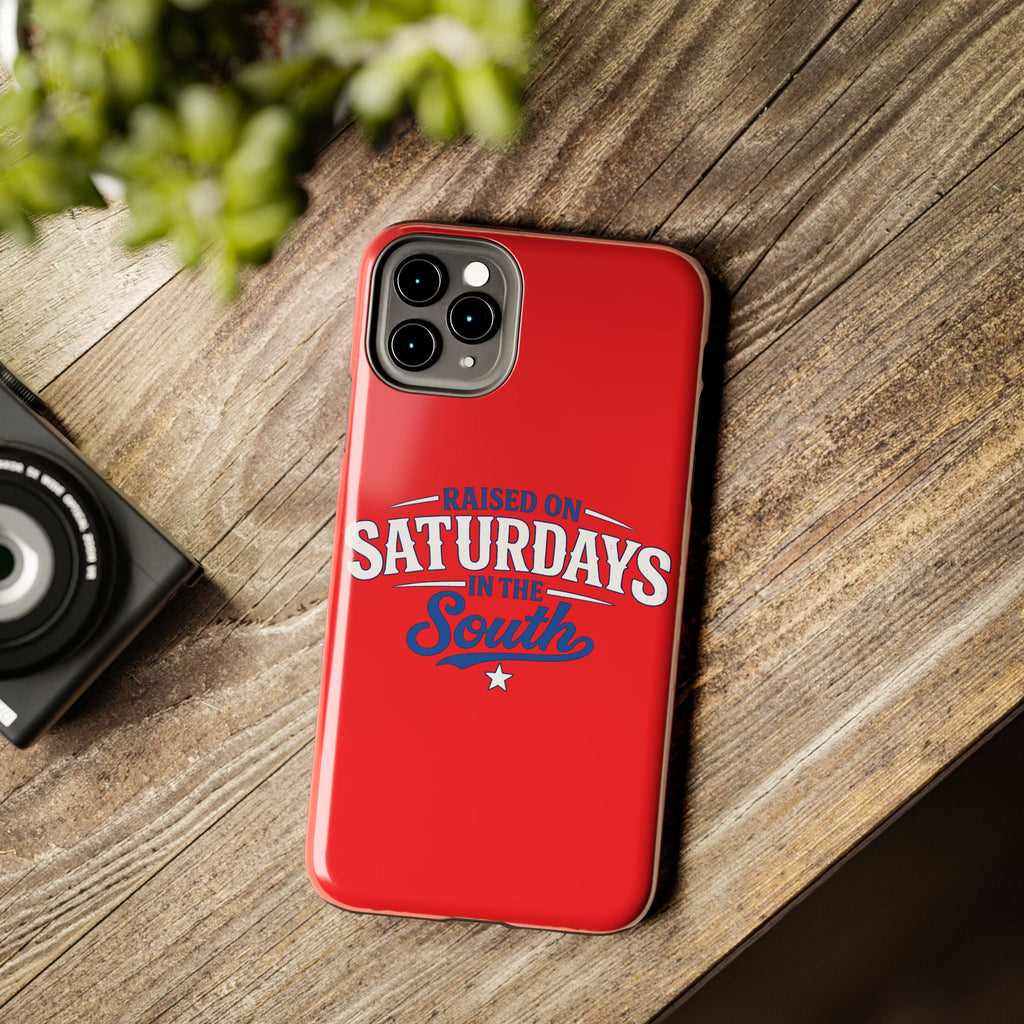 Raised On Saturdays In The South Phone Case-(red)