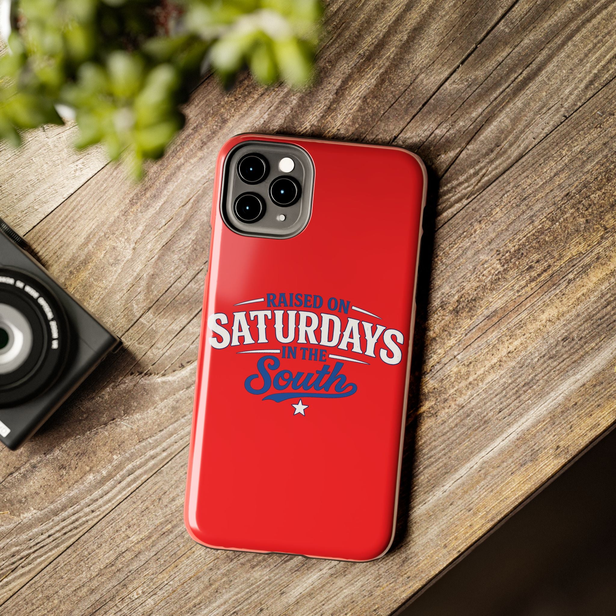 Raised On Saturdays In The South Phone Case-(red)