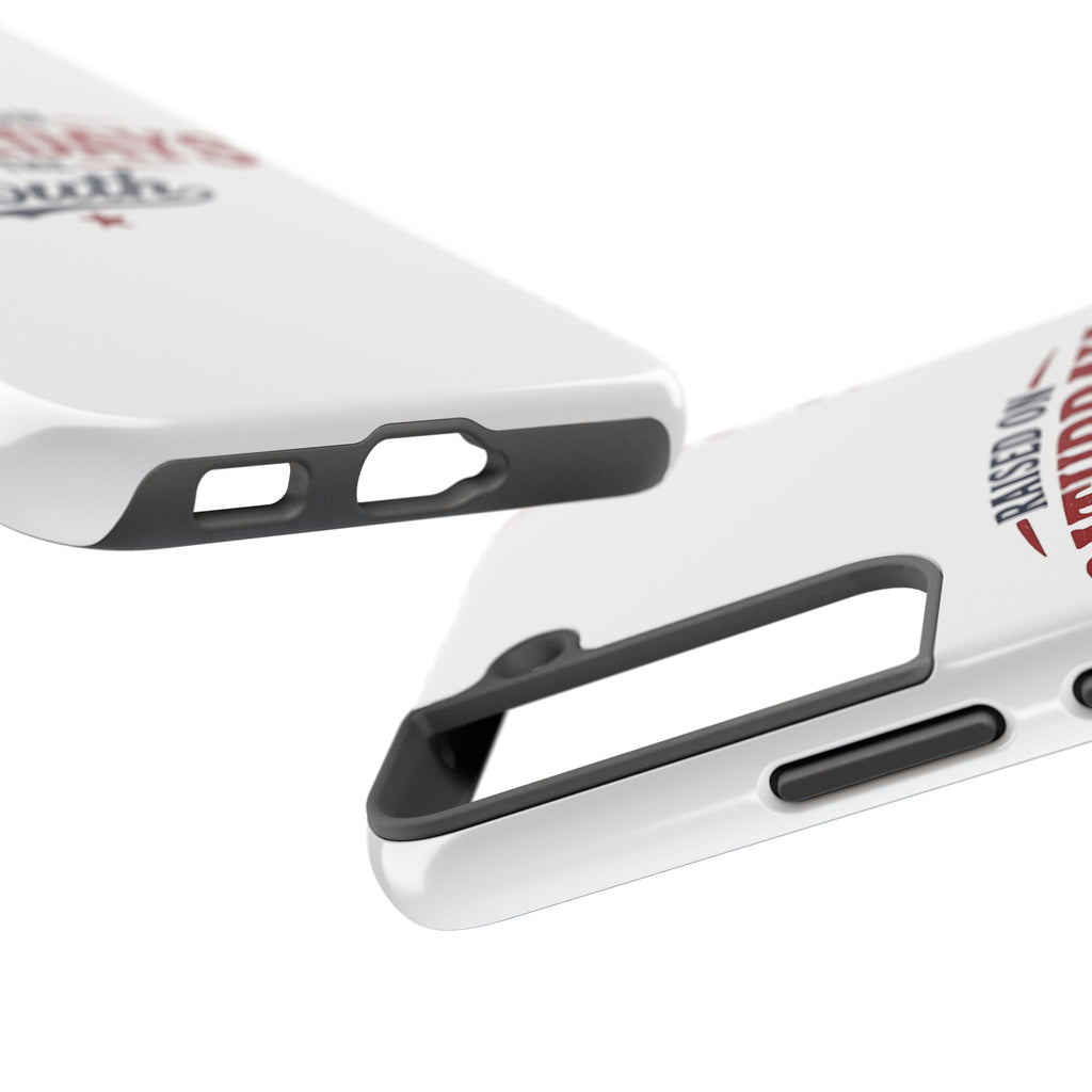 Raised On Saturdays In The South Phone Case- (white)
