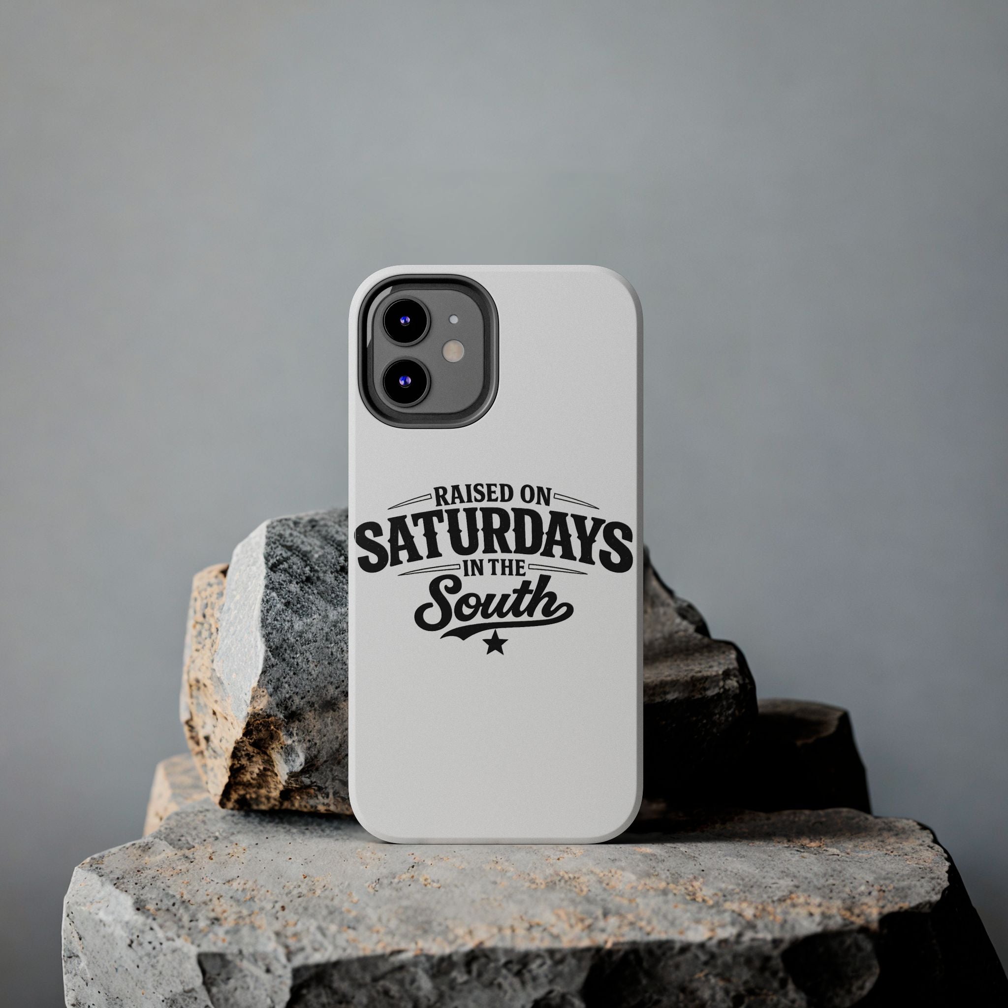 Raised On Saturdays In The South Phone Case-(white)