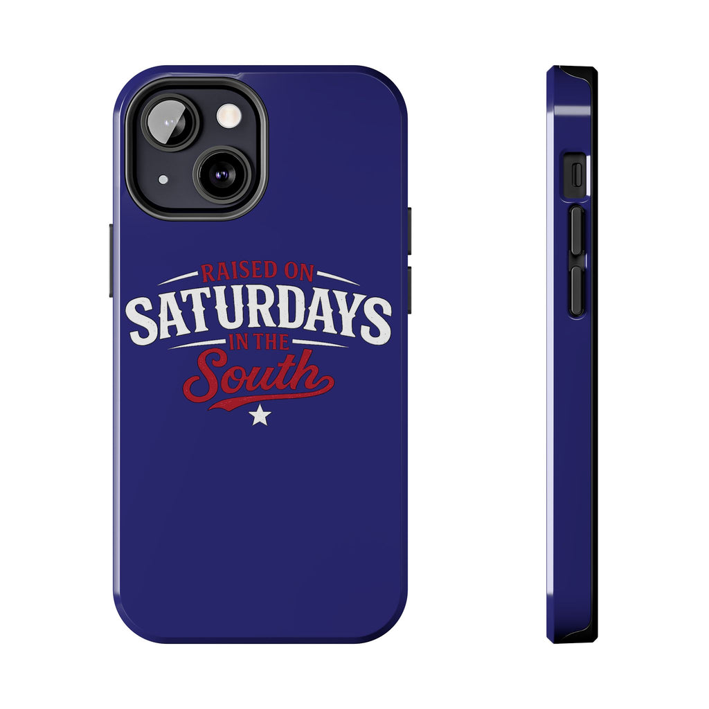 Raised on Saturdays in the South Phone Case-(blue)
