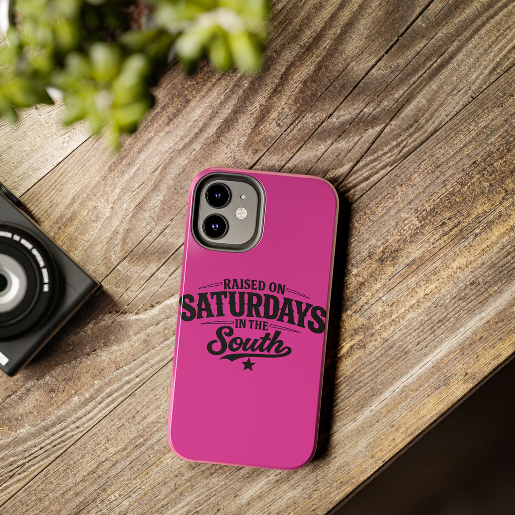 Raised On Saturdays In The South Phone Case-(pink)