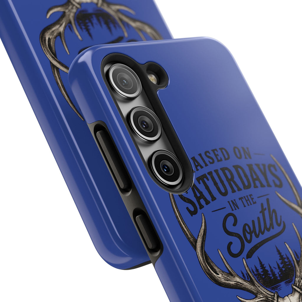 Raised On Saturdays In The South Phone Case - The Spread Runs Deep In The Woods-(blue)