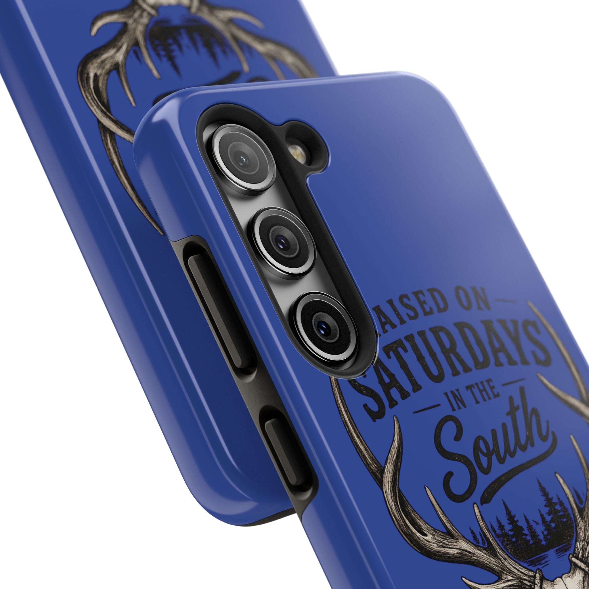 Raised On Saturdays In The South Phone Case - The Spread Runs Deep In The Woods-(blue)