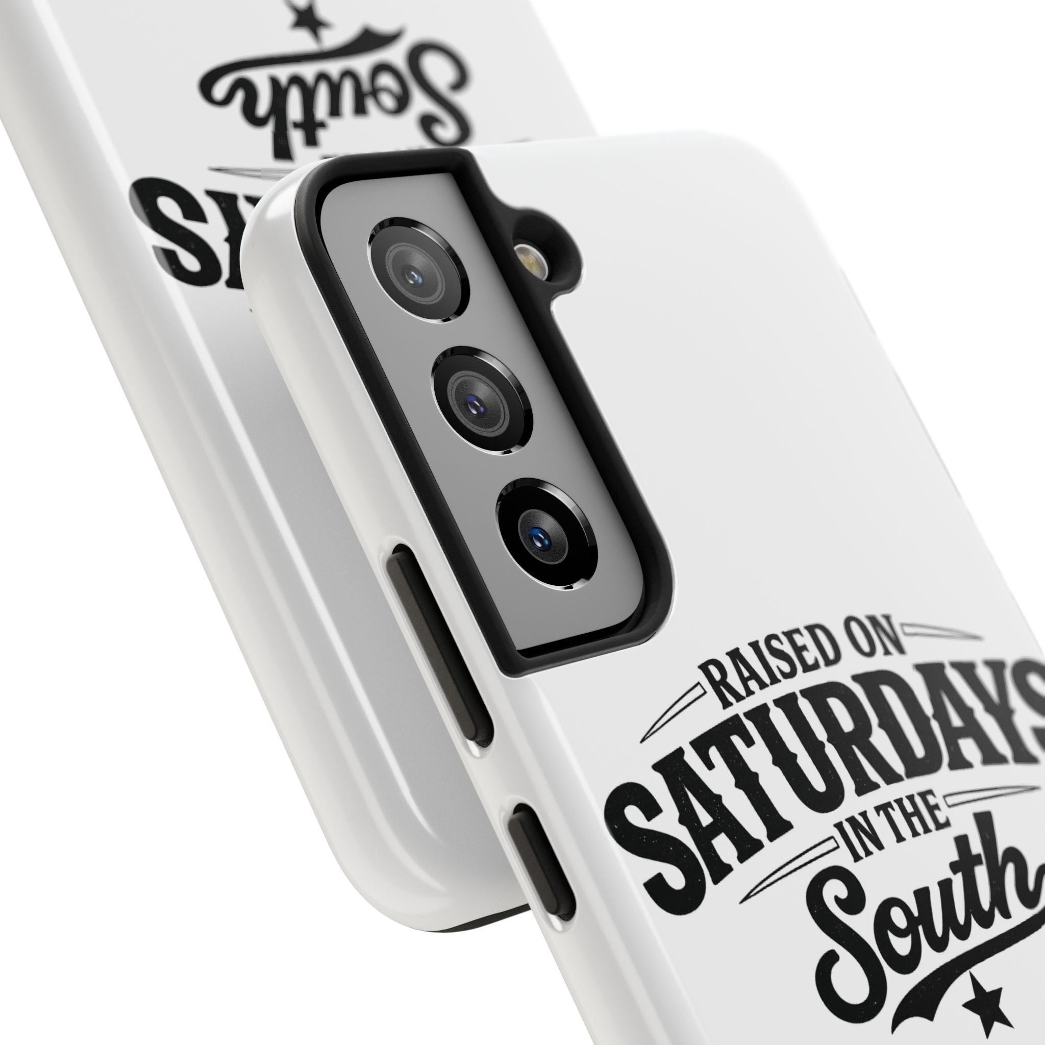 Raised On Saturdays In The South Phone Case-(white)