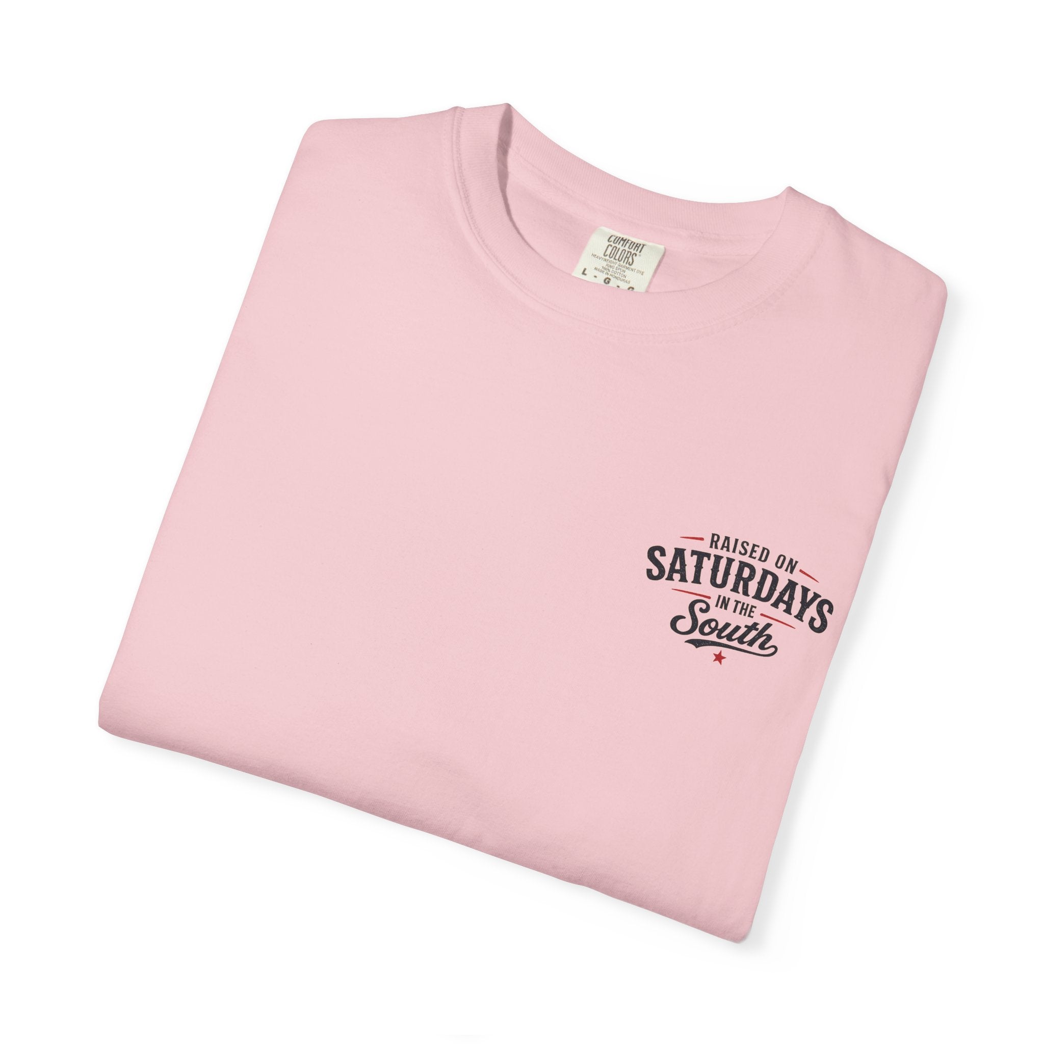 Raised On Saturdays In The South T-Shirt — Country Farm Girl Sunset