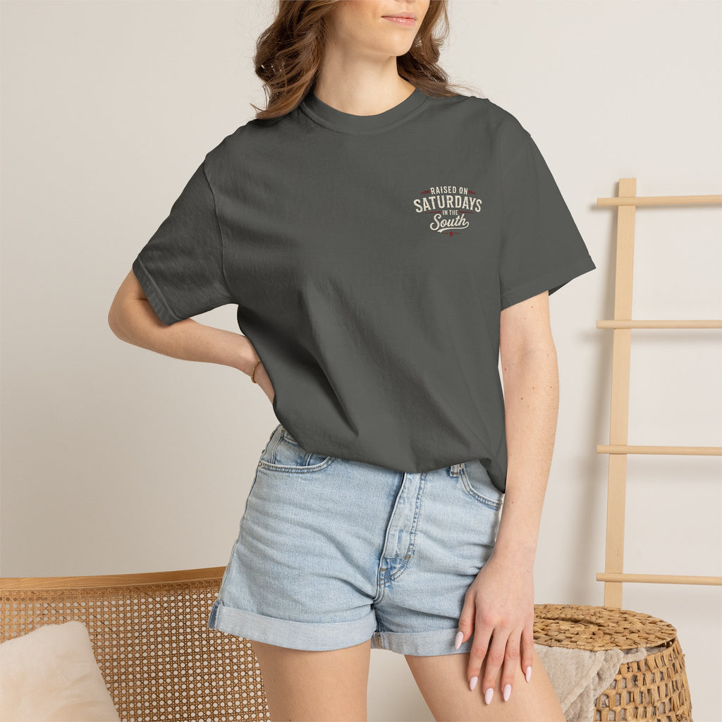 Raised On Saturdays In The South T-Shirt- Mud Park Saturdays