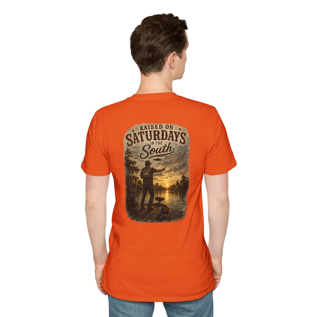 "Raised On Saturdays In The South" Vintage T-Shirt-Saturdays Are Made For Fishin