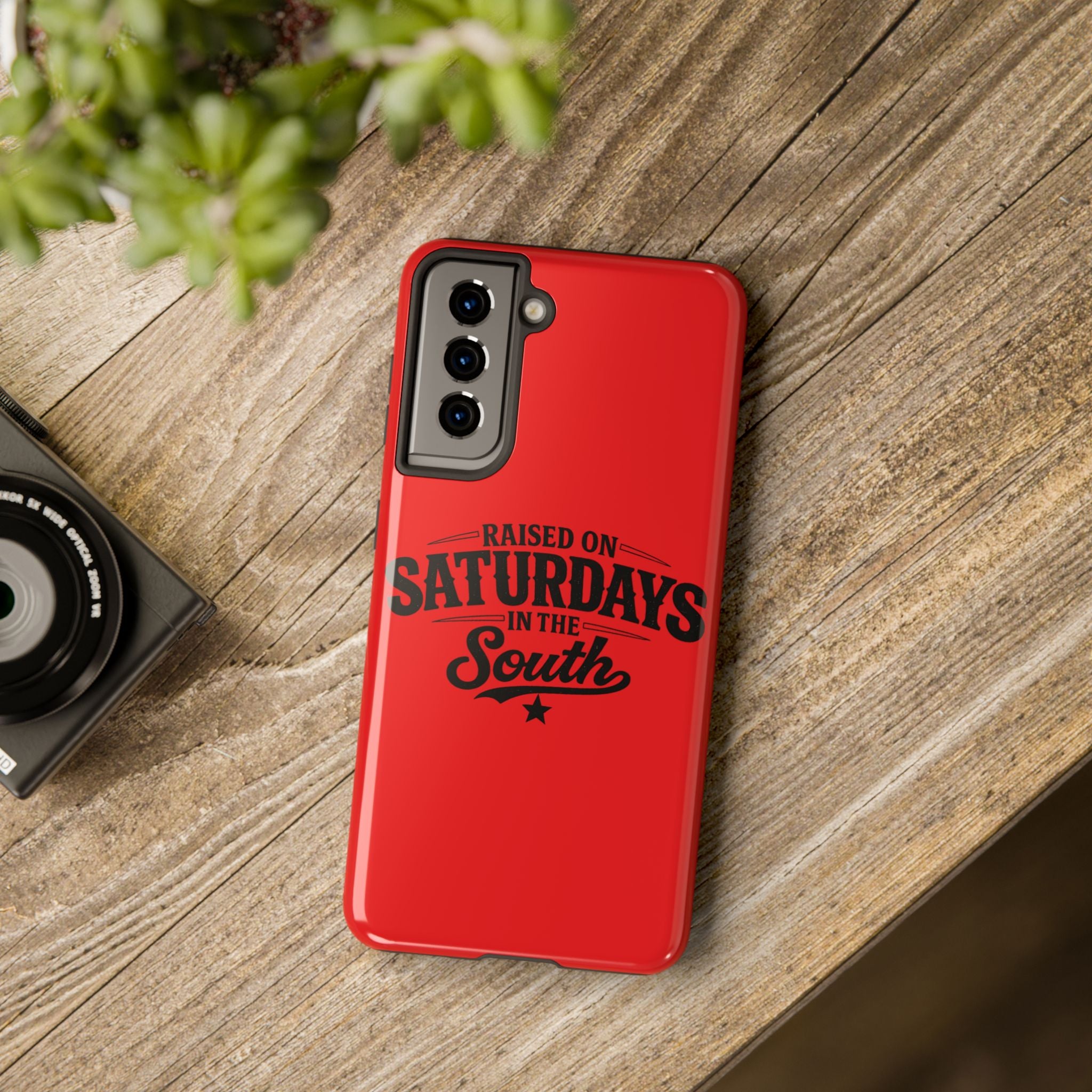 Raised On Saturdays In The South Phone Case-(red)