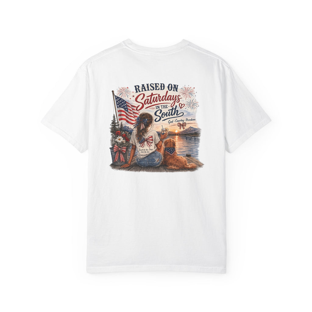 Raised On Saturdays In The South T-Shirt- 4th Of July lake Day
