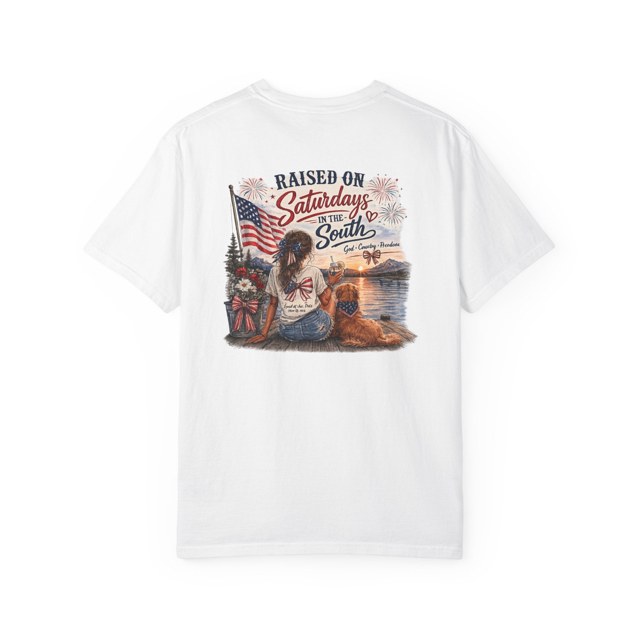 Raised On Saturdays In The South T-Shirt- 4th Of July lake Day