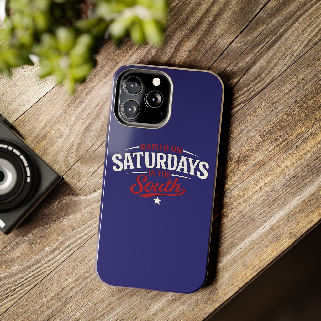 Raised on Saturdays in the South Phone Case-(blue)