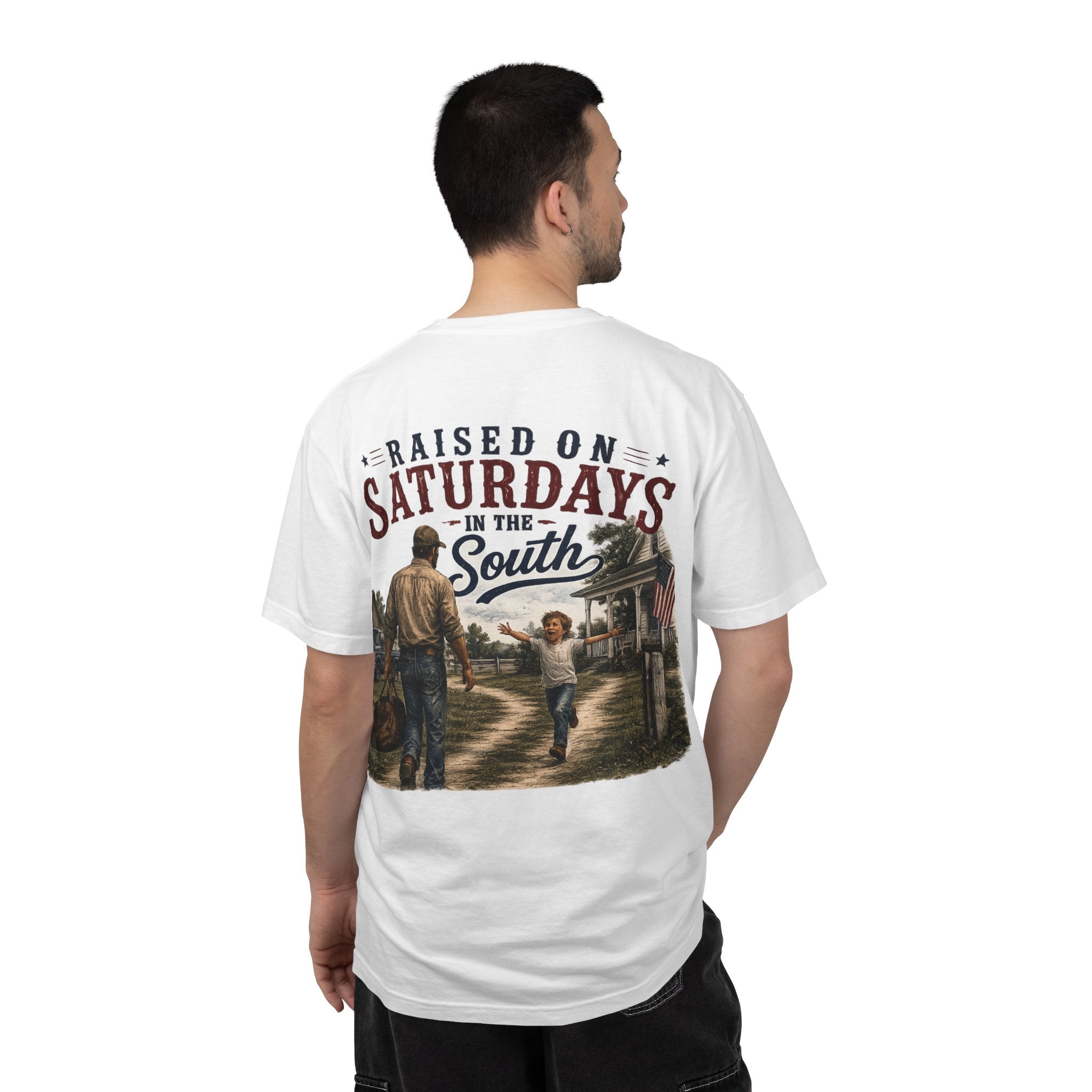 Raised On Saturdays In The South T-Shirt Boy Dad-"Daddy's Home"