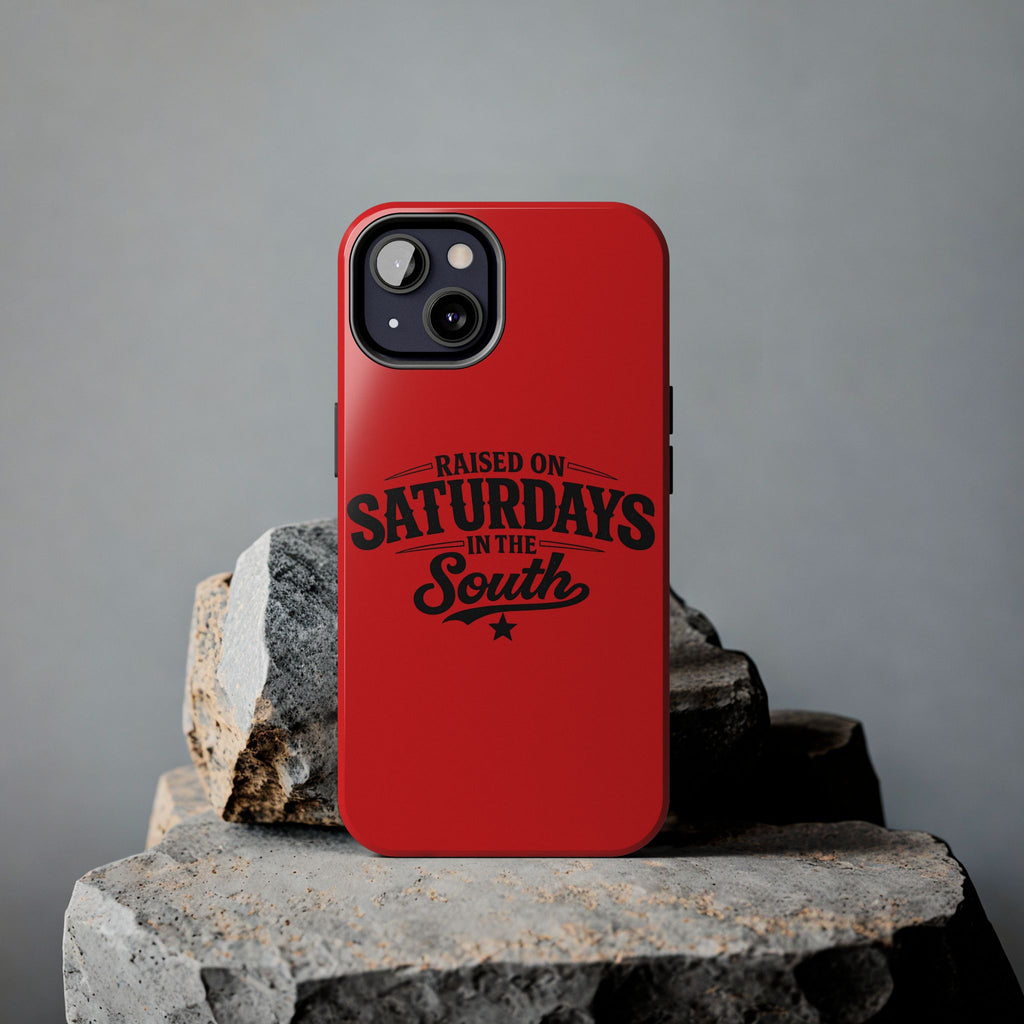 Raised On Saturdays In The South Phone Case-(red)