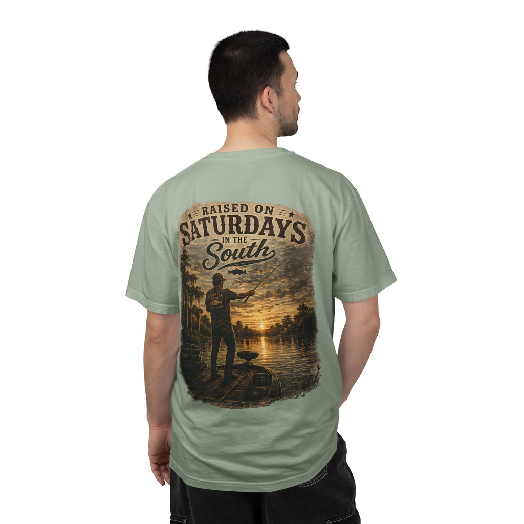 Raised On Saturdays In The South T-Shirt — Saturdays Are Made For Fishin